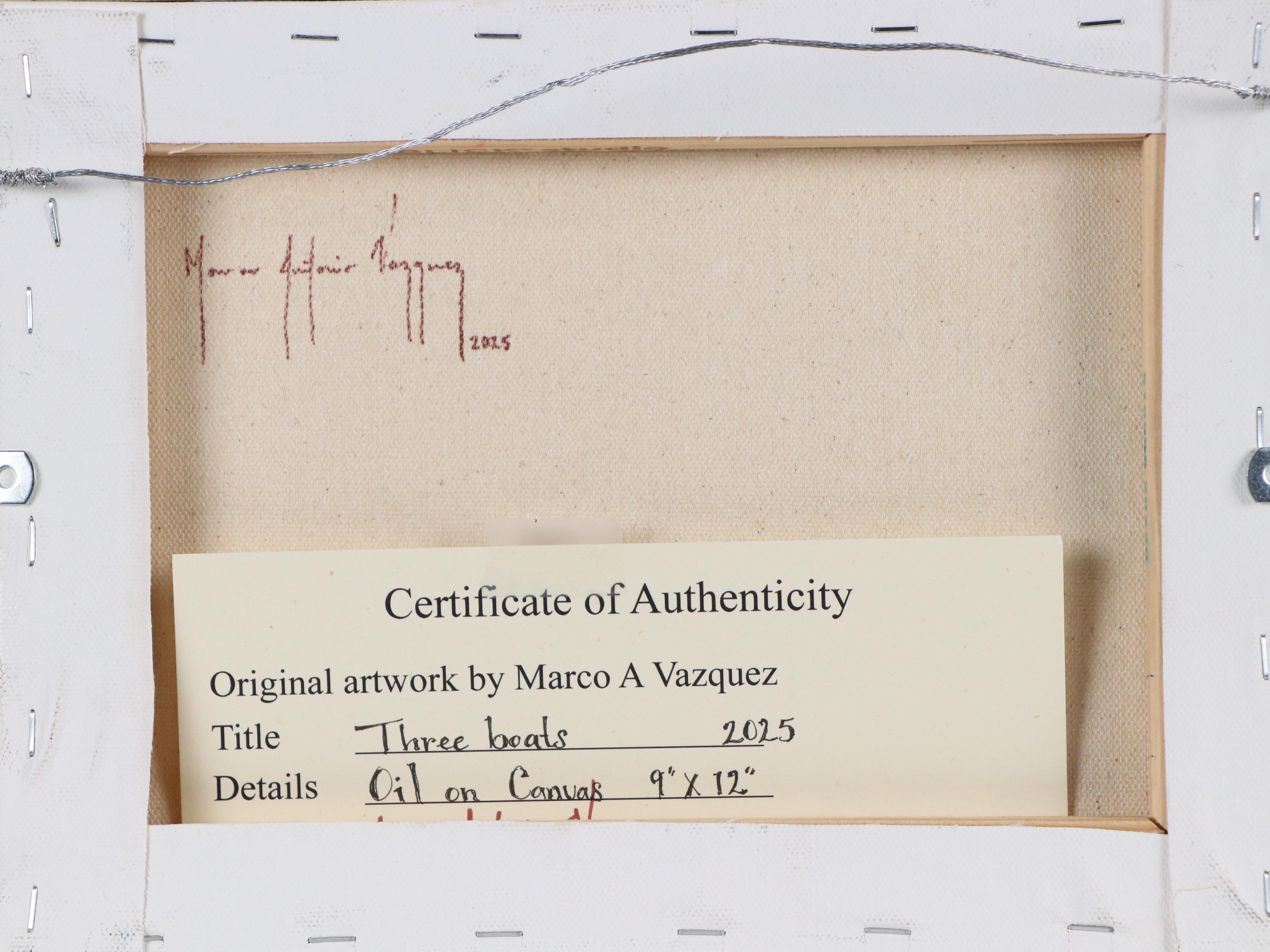 Marco Vazquez Oil Painting "Three Boats," 2025