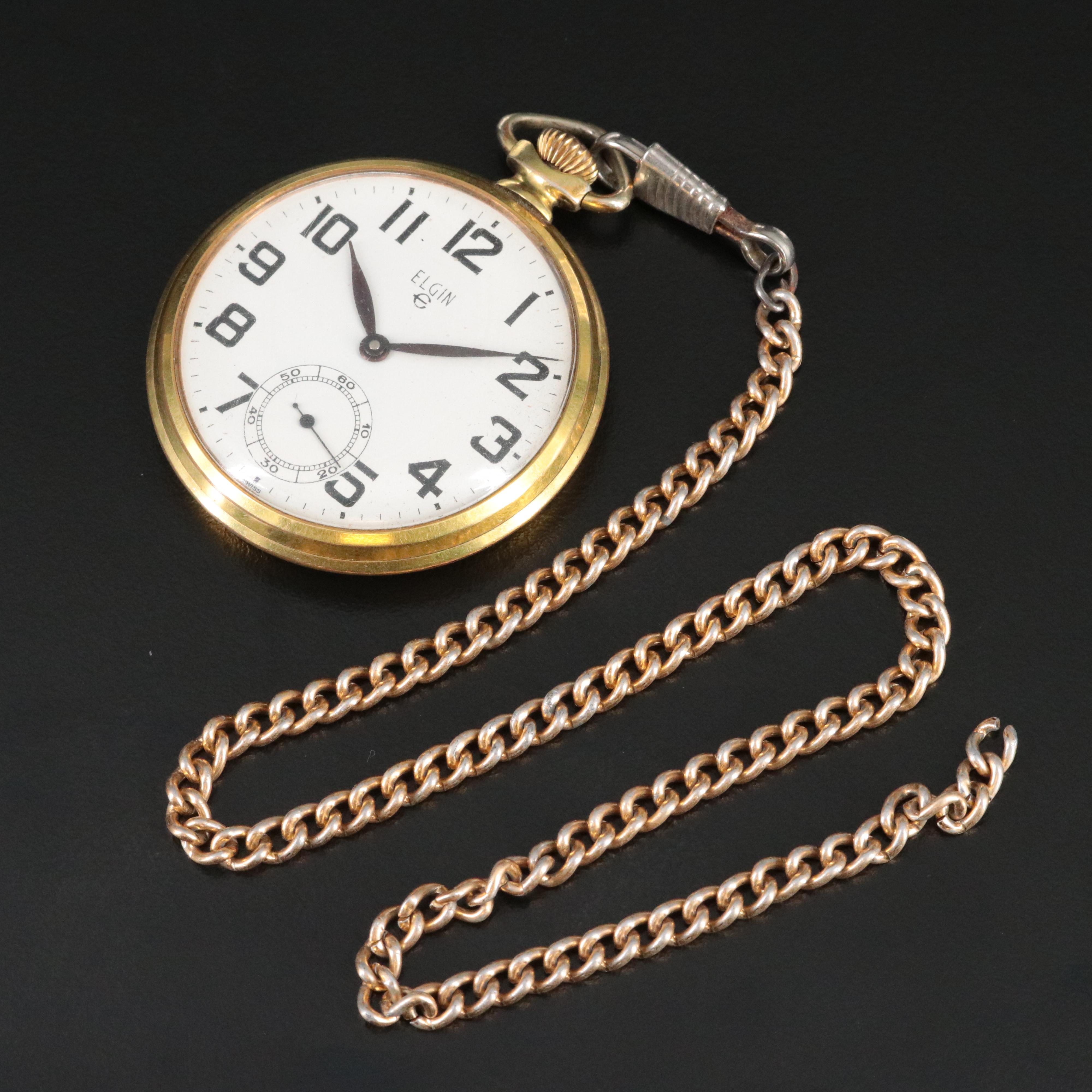 Elgin Pocket Watch with Fob Chain