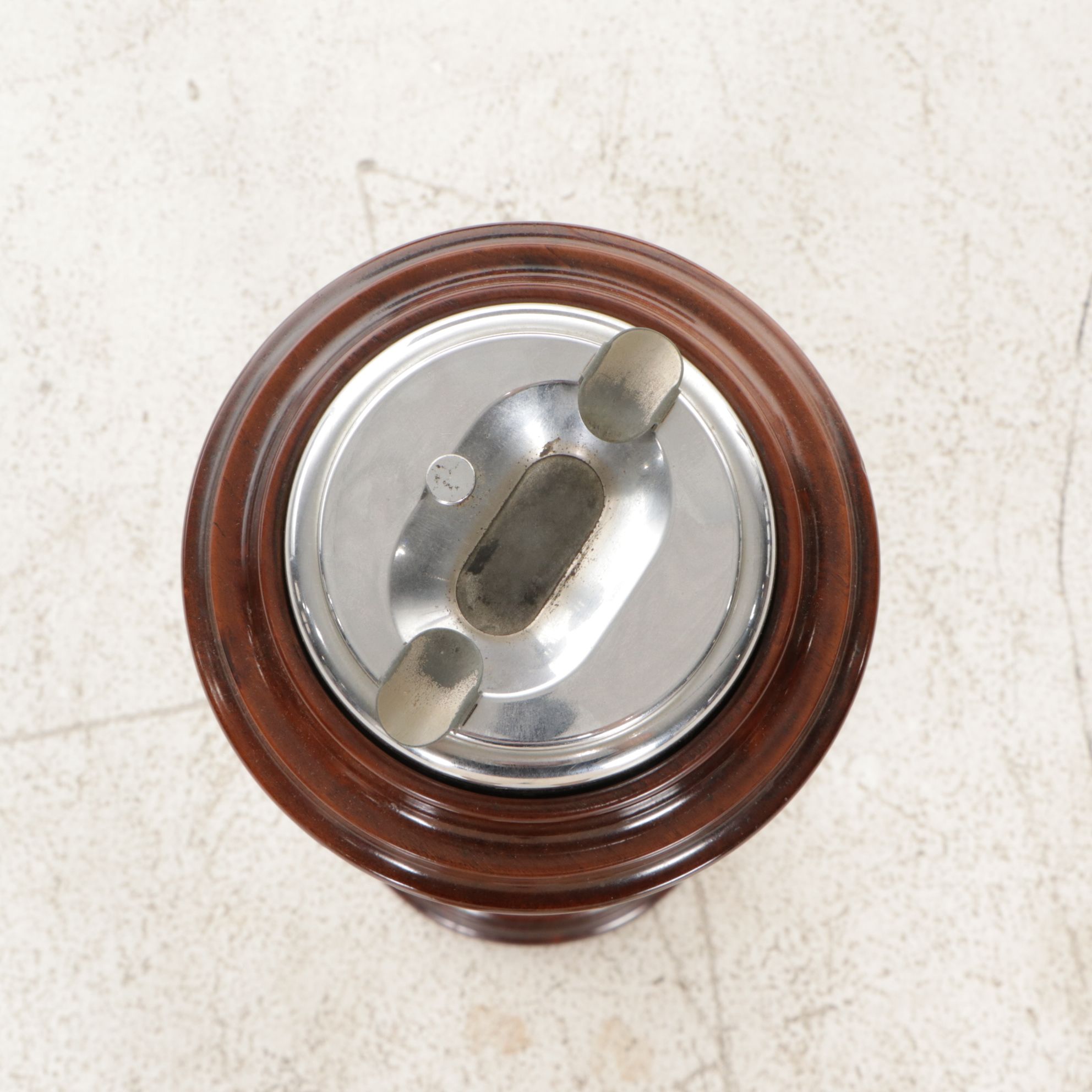 Turned Wood Pedestal Ashtray, Mid-20th Century