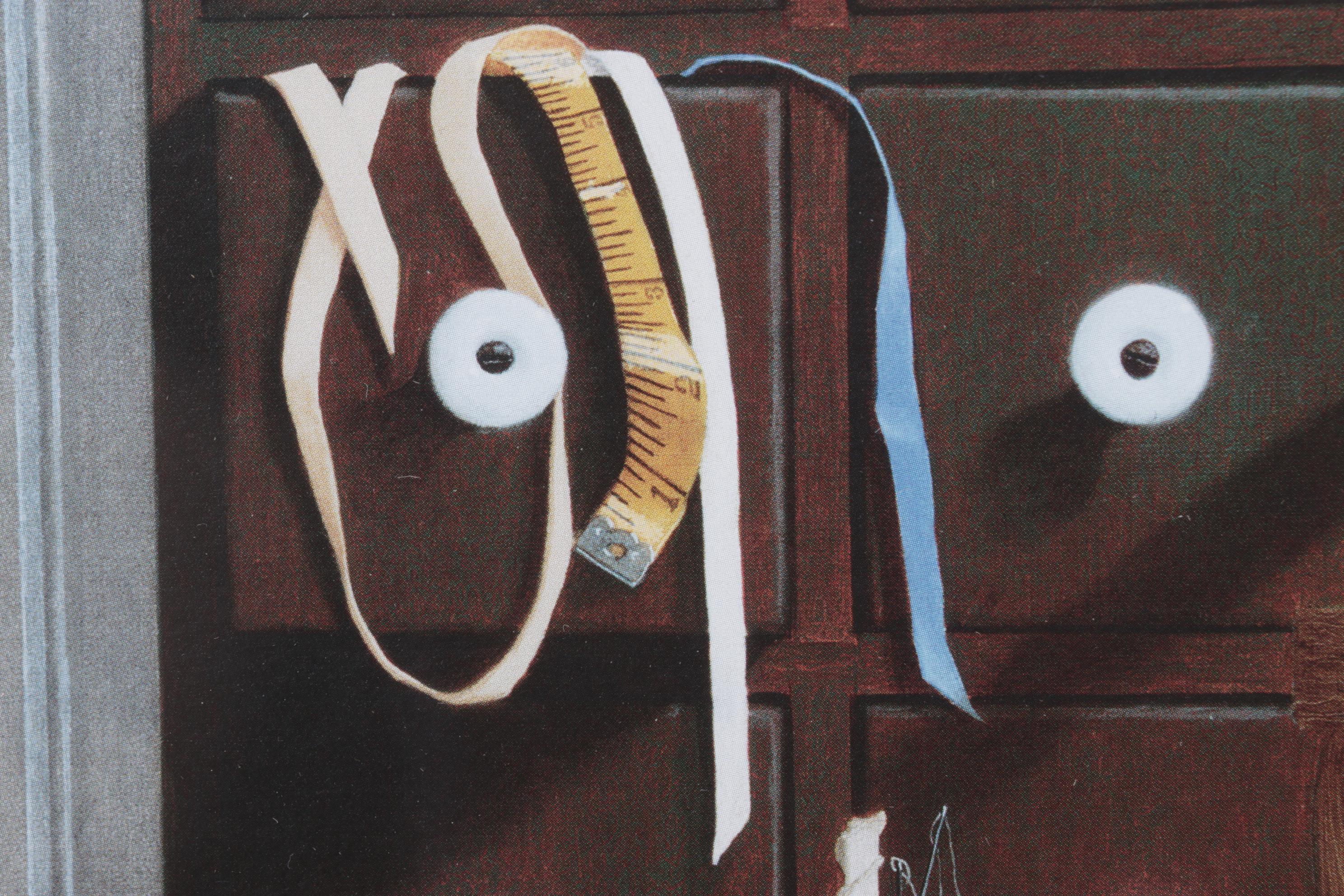 Ron Wickersham Offset Lithograph Still Life of Yarn Bundles and Sewing Utensils