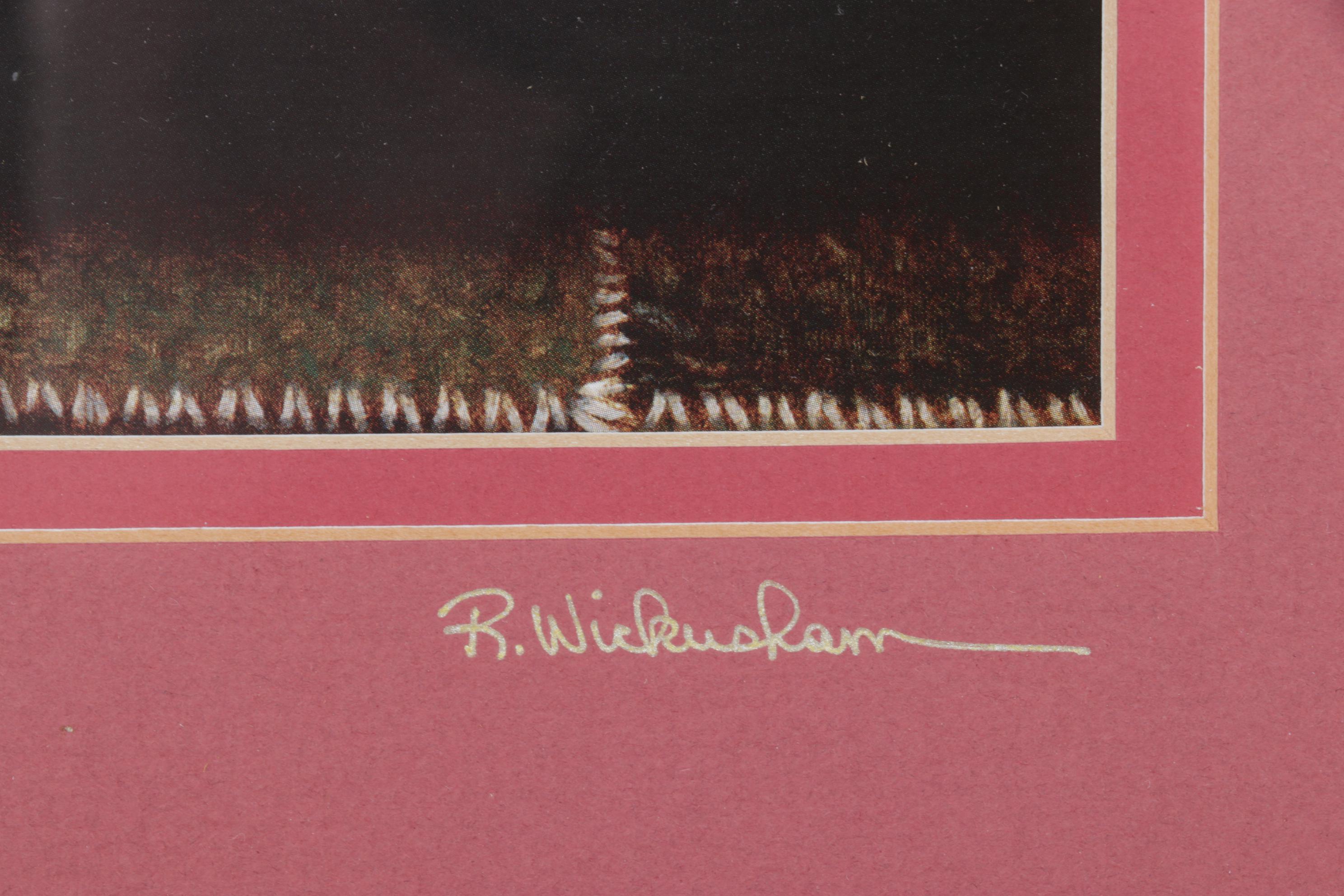 Ron Wickersham Offset Lithograph Still Life of Yarn Bundles and Sewing Utensils