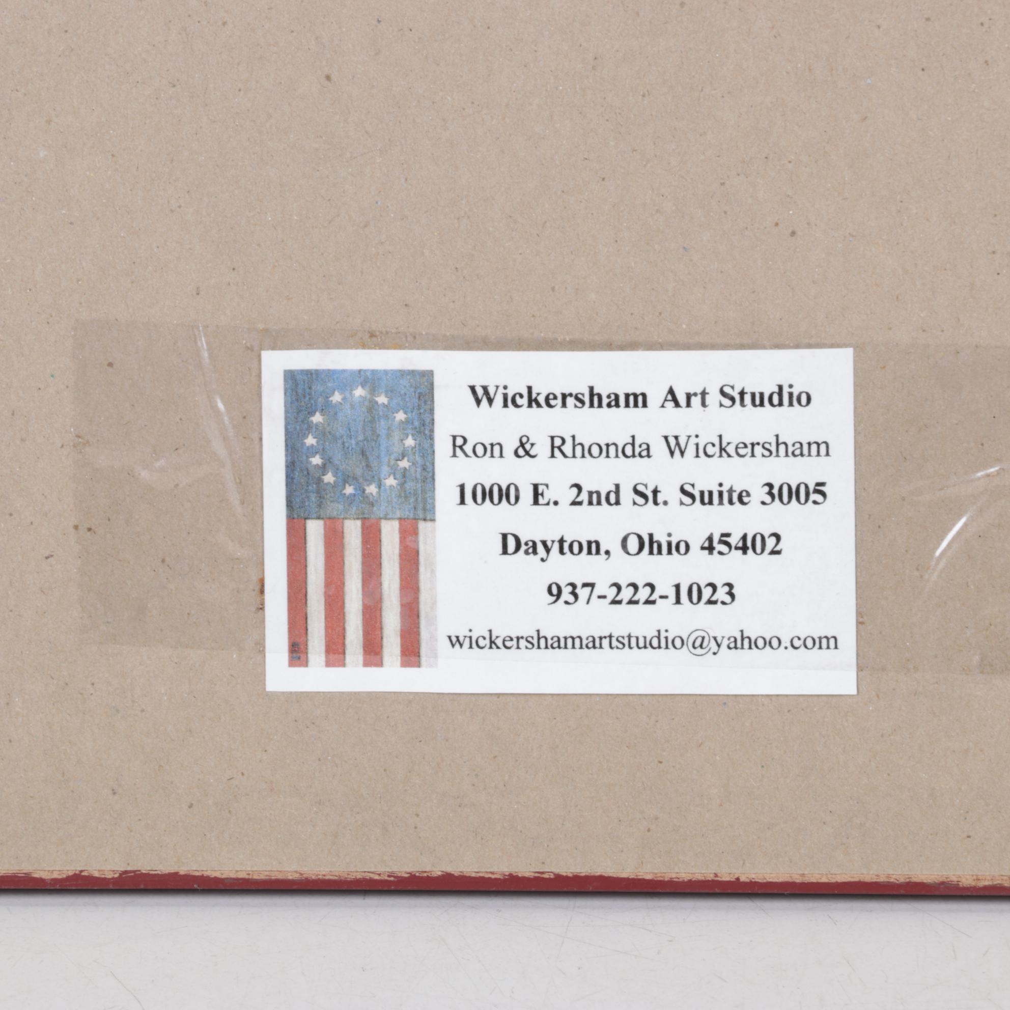 Ron Wickersham Offset Lithograph Still Life of Yarn Bundles and Sewing Utensils