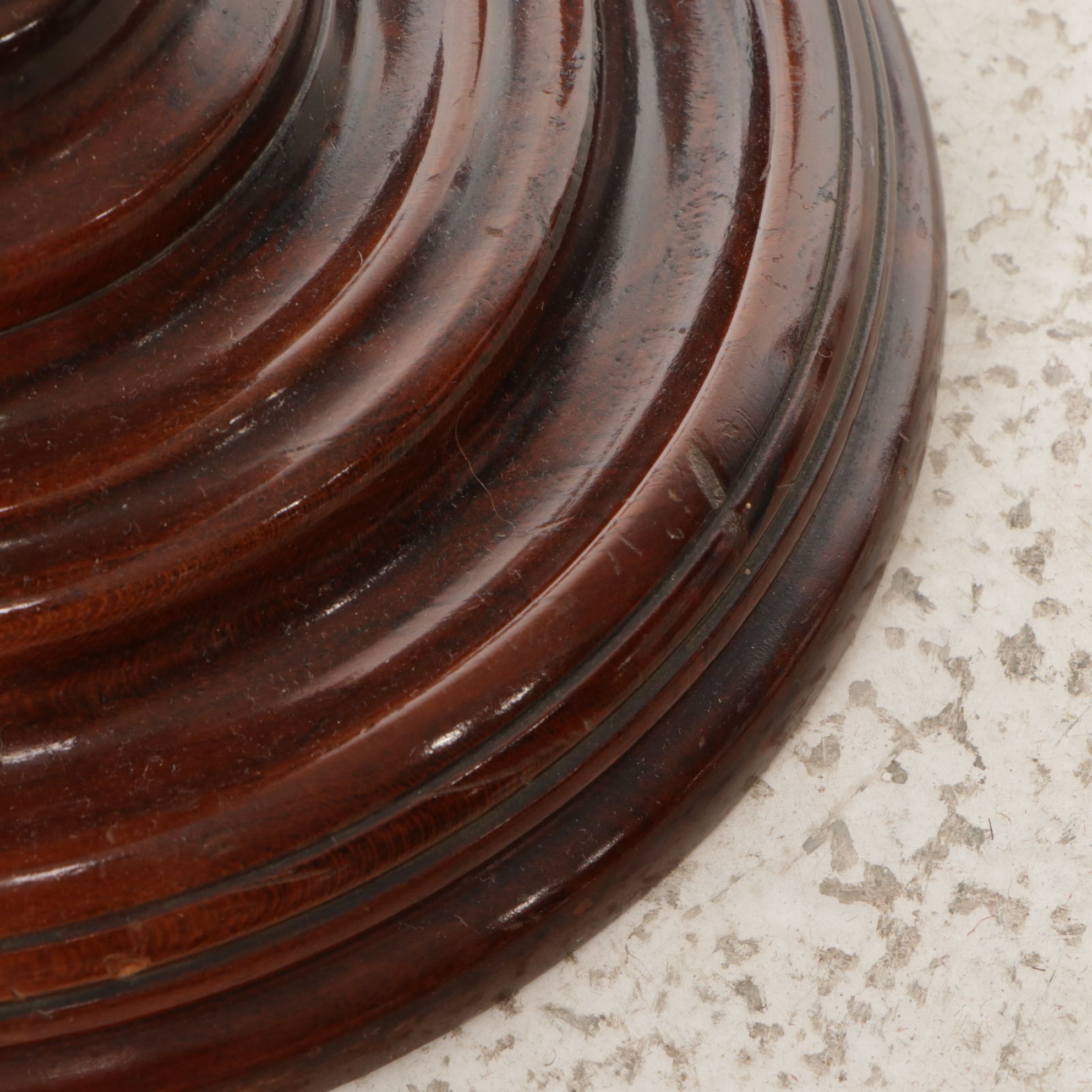 Turned Wood Pedestal Ashtray, Mid-20th Century