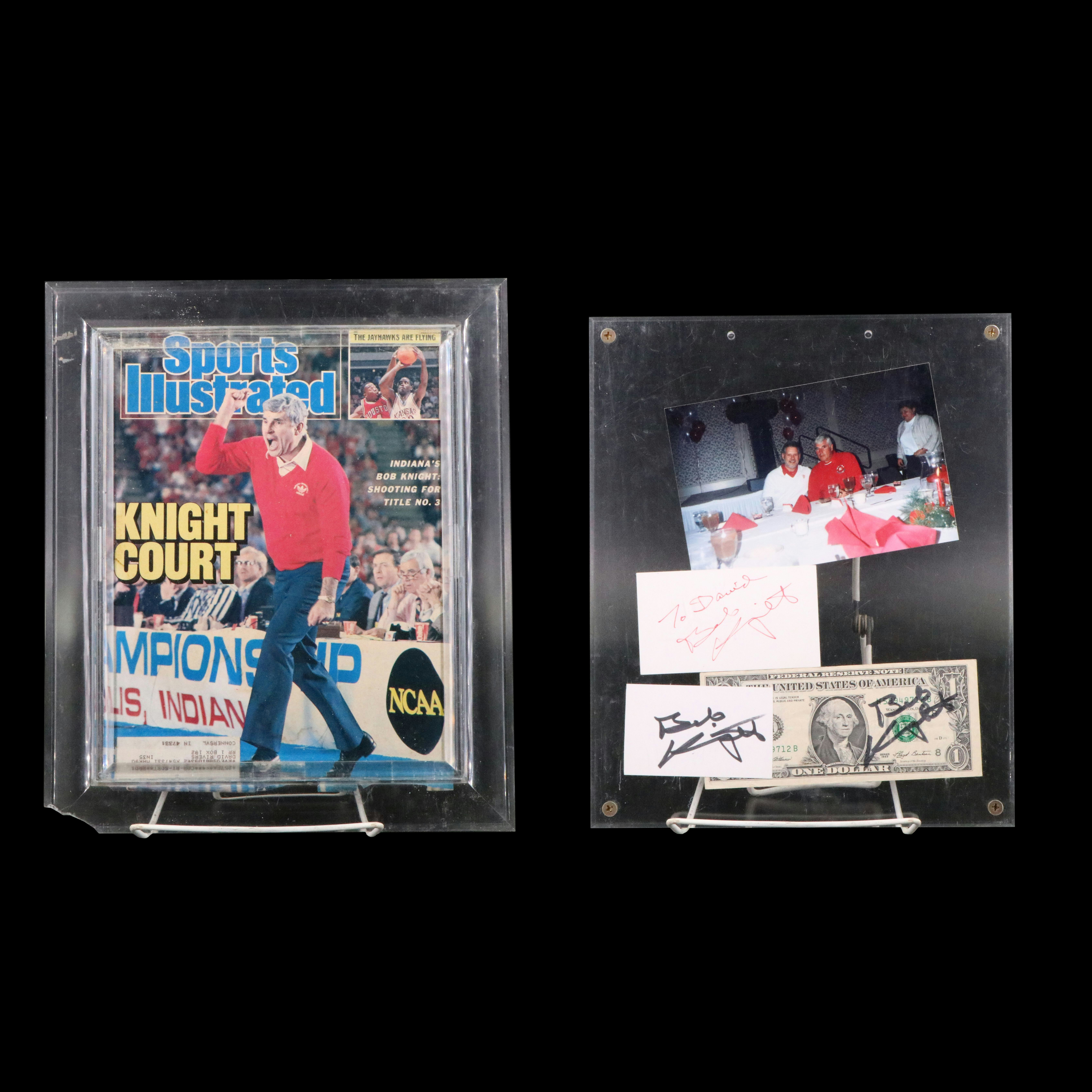 Bob Knight Signed Display with "Sports Illustrated" Magazine