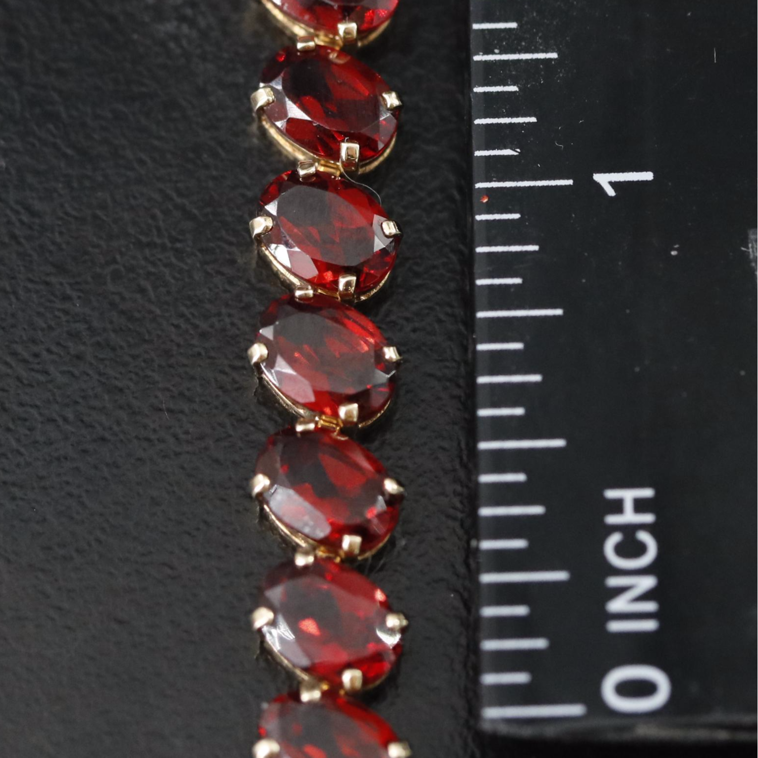14K Garnet Line Bracelet