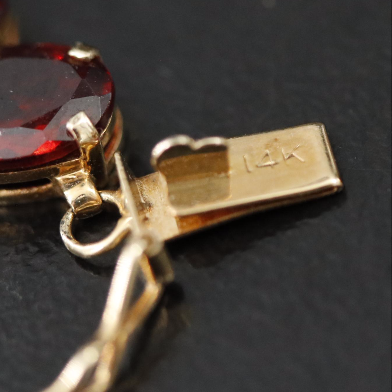 14K Garnet Line Bracelet