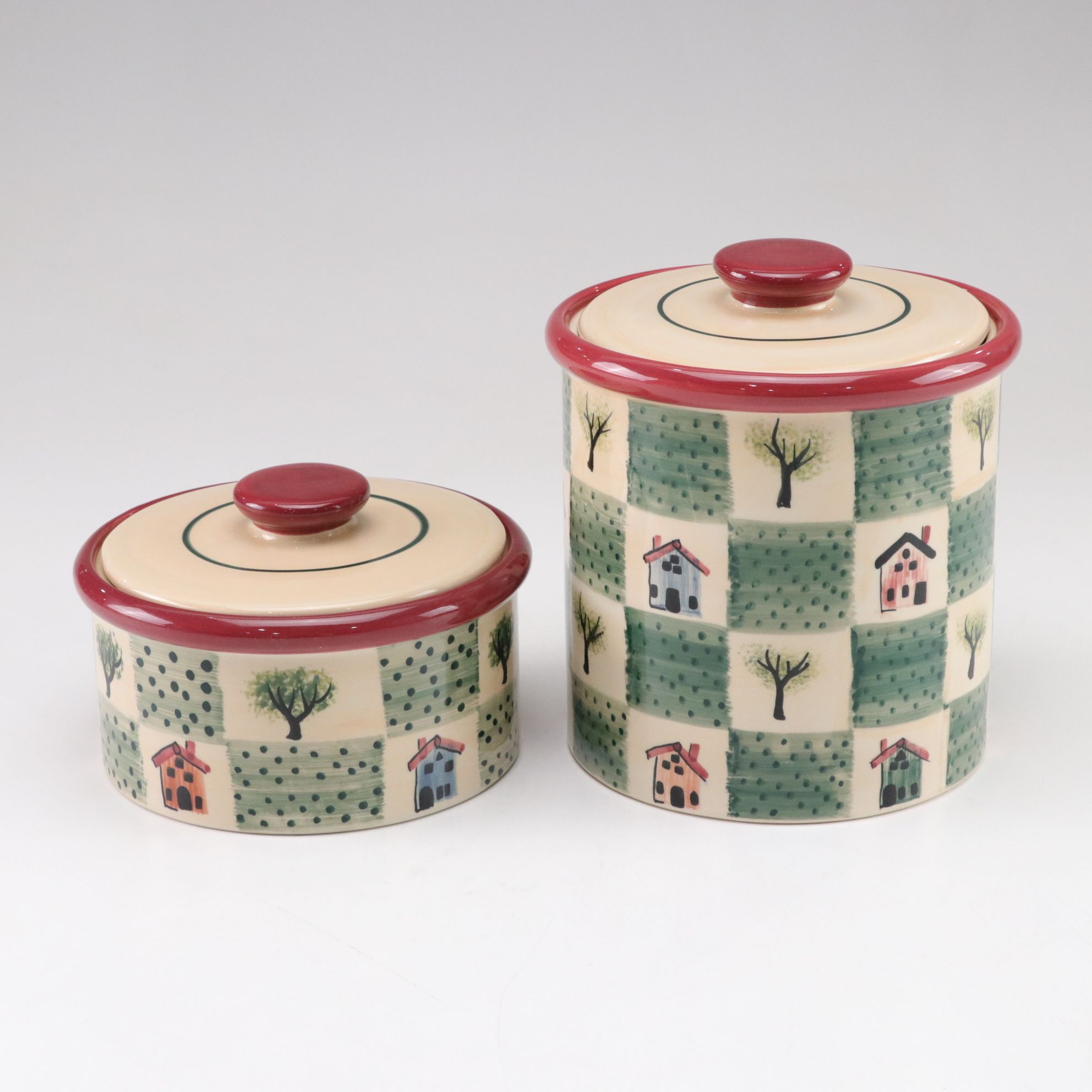 Blue Sky Stoneware Farmhouse Canister Set of Three