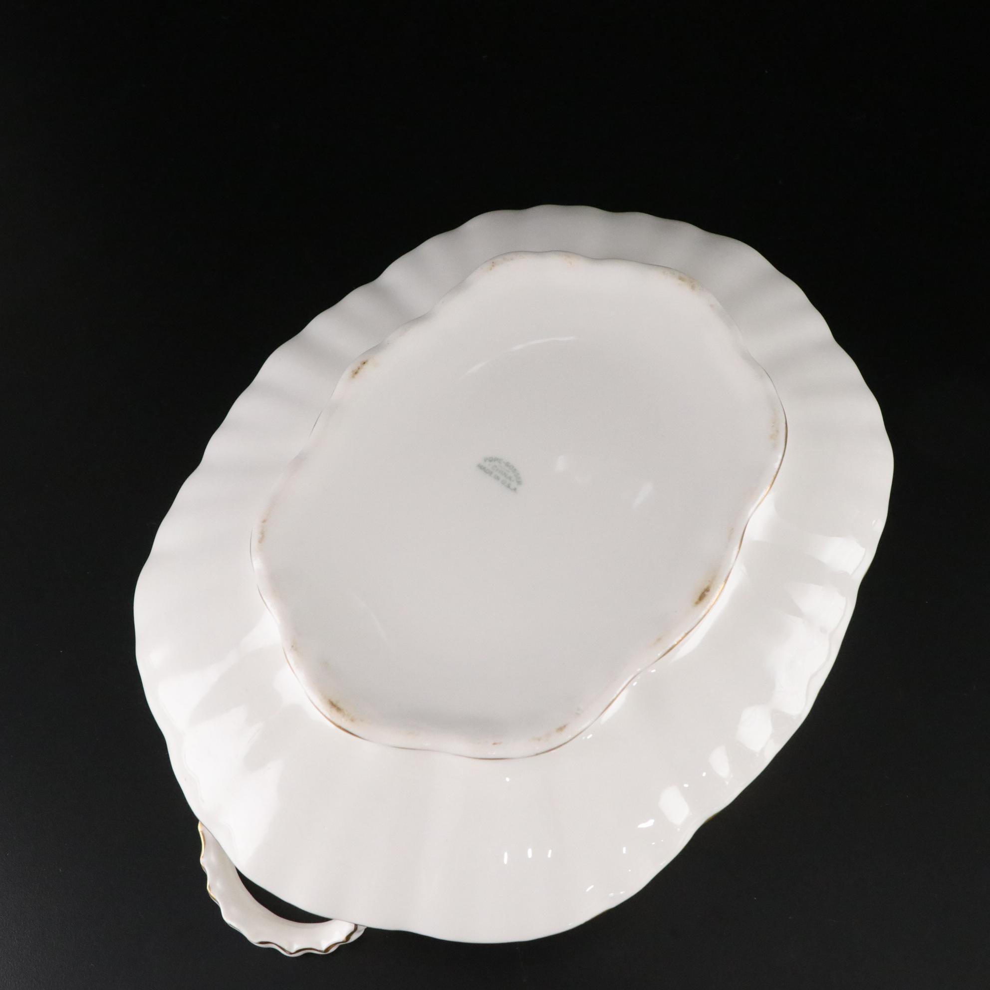 Sterling Silver Shoe Horn & Button Hook with Porcelain Dinnerware