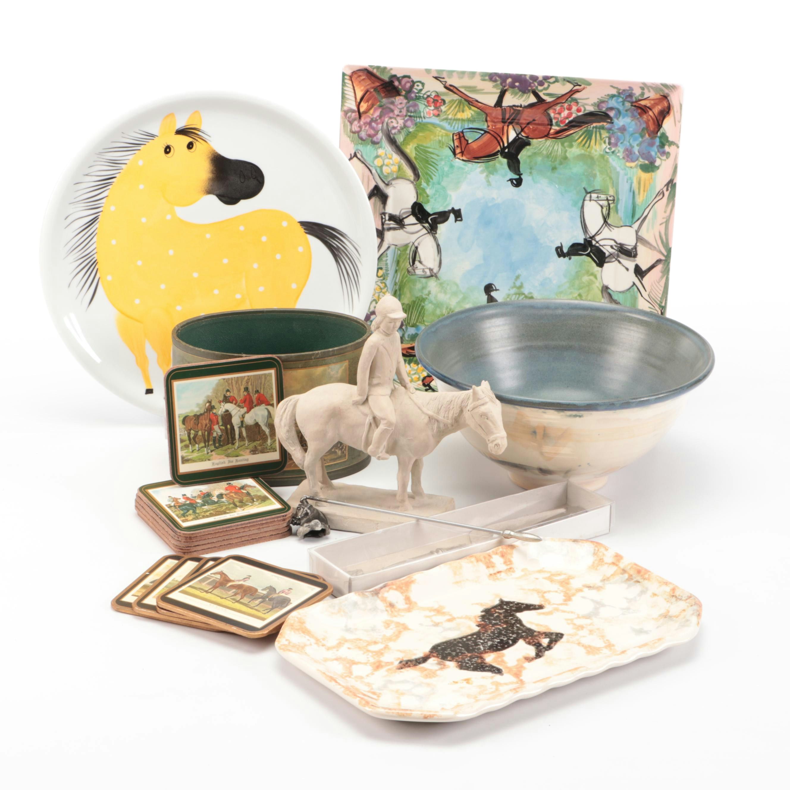 Equestrian Serveware and Décor Featuring Pimpernel "English Hunting" Coasters