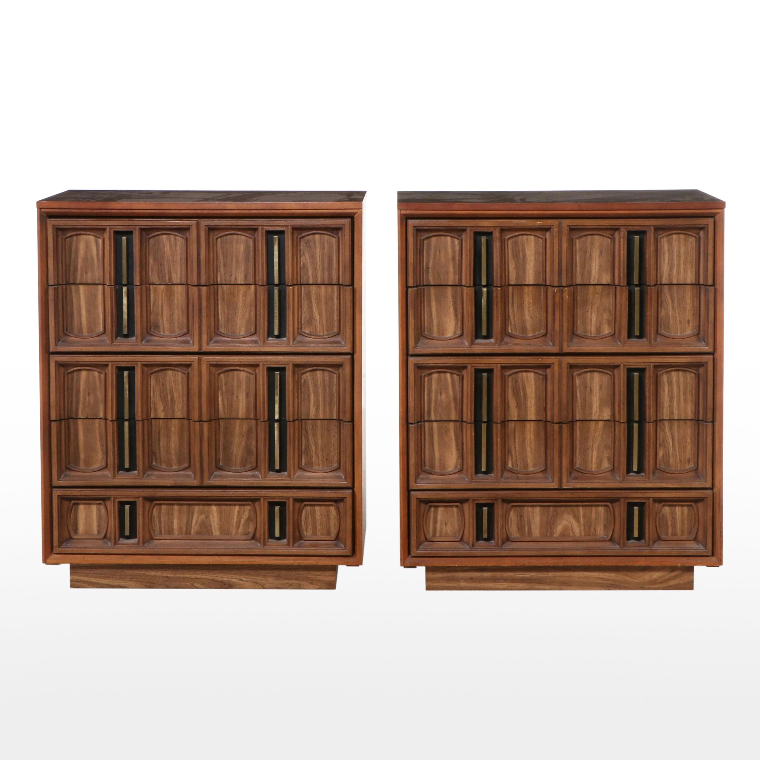 Pair of Bassett "Penthouse Pecan" Chests of Drawers