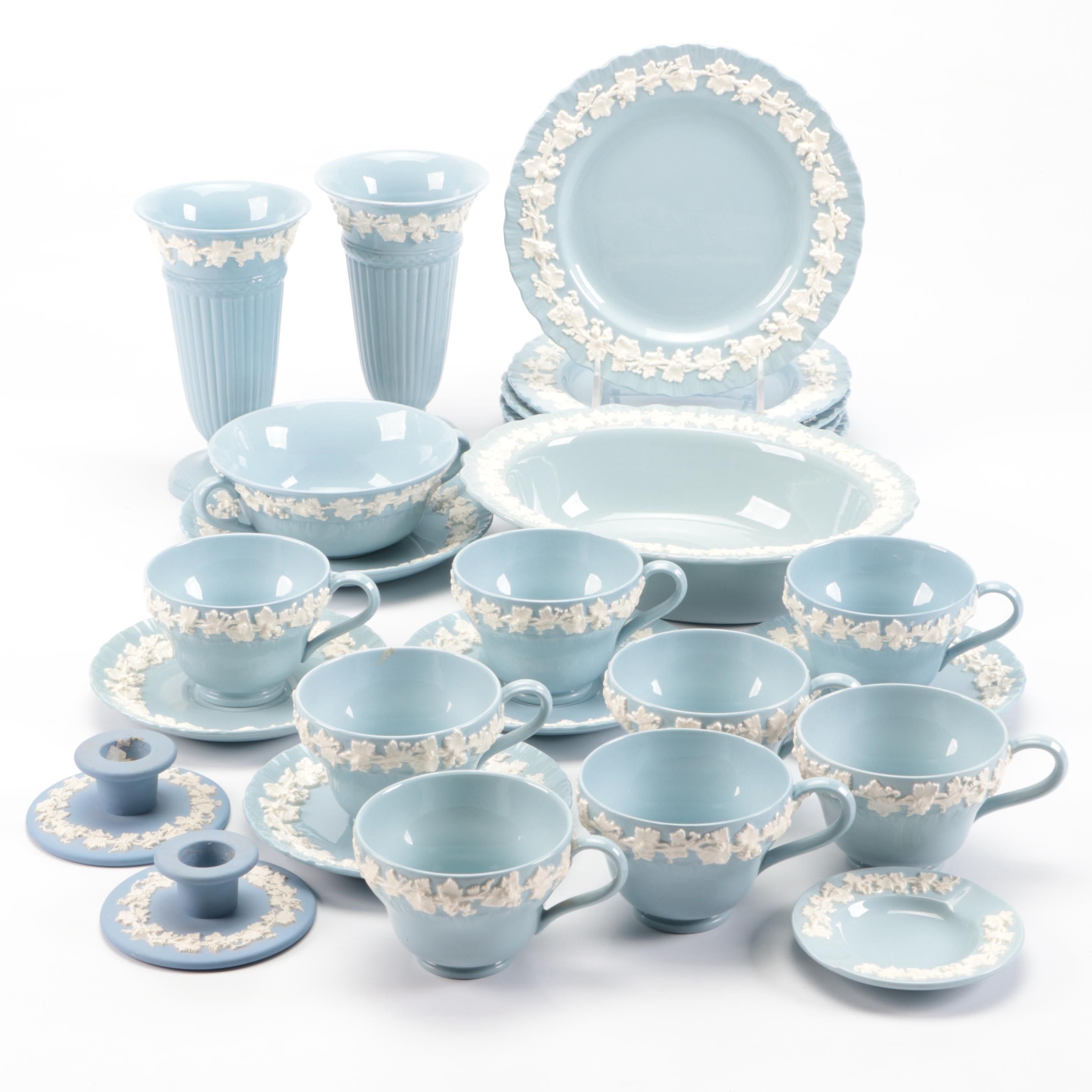 Wedgwood "Cream on Lavender" Shell Edge Table Accessories and Dinnerware