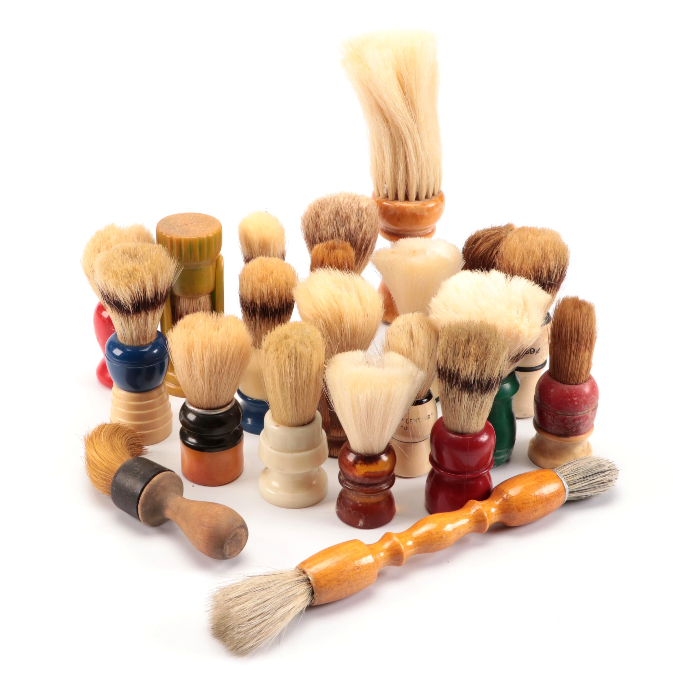 Vintage Wood and Resin Shaving Brushes