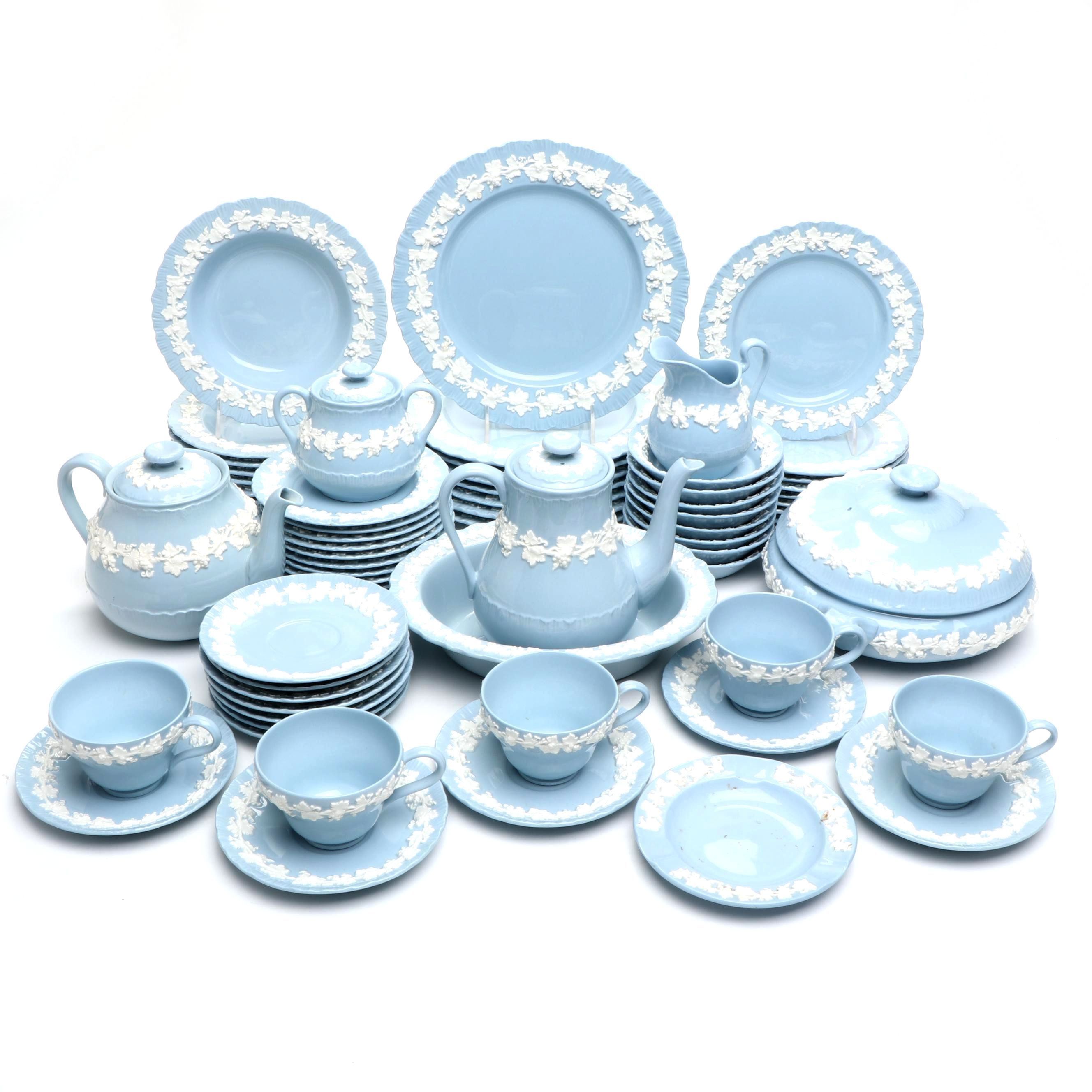 Wedgwood "Cream Color on Lavender" Shell Edge Ceramic Dinnerware