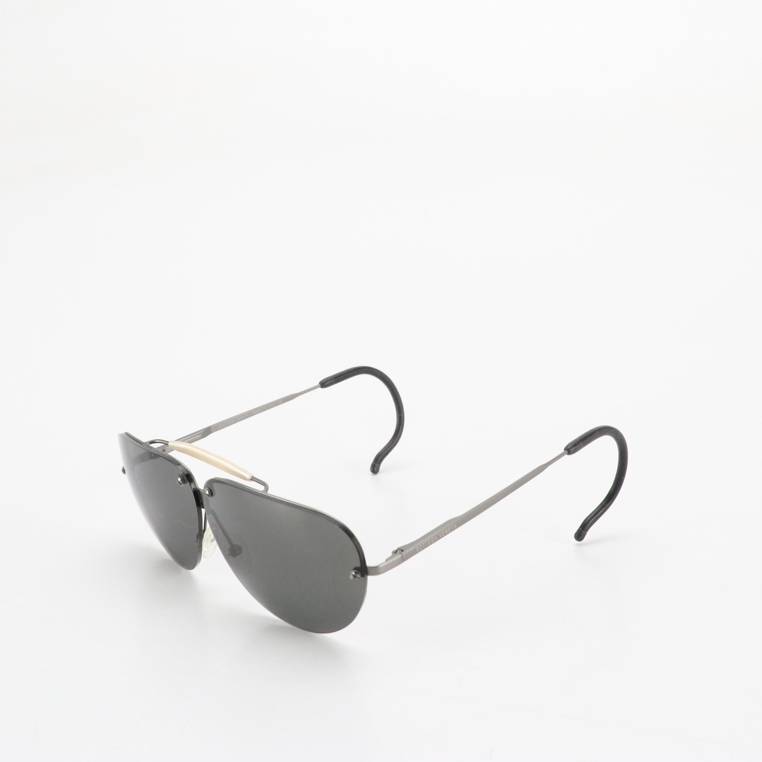 Bottega Veneta 55808 Double Bridge Aviator Sunglasses with Case