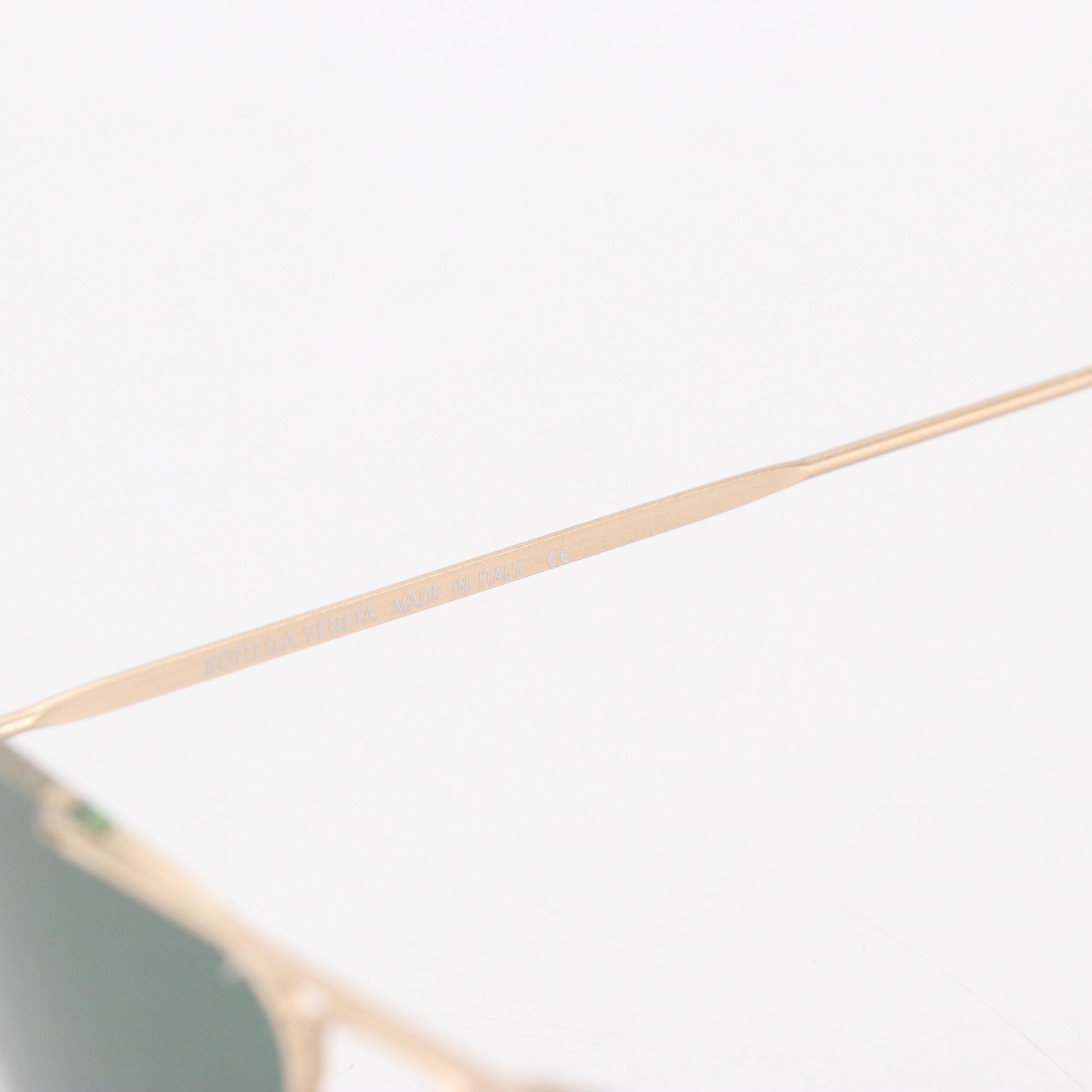 Bottega Veneta Square Metal Sunglasses with Case