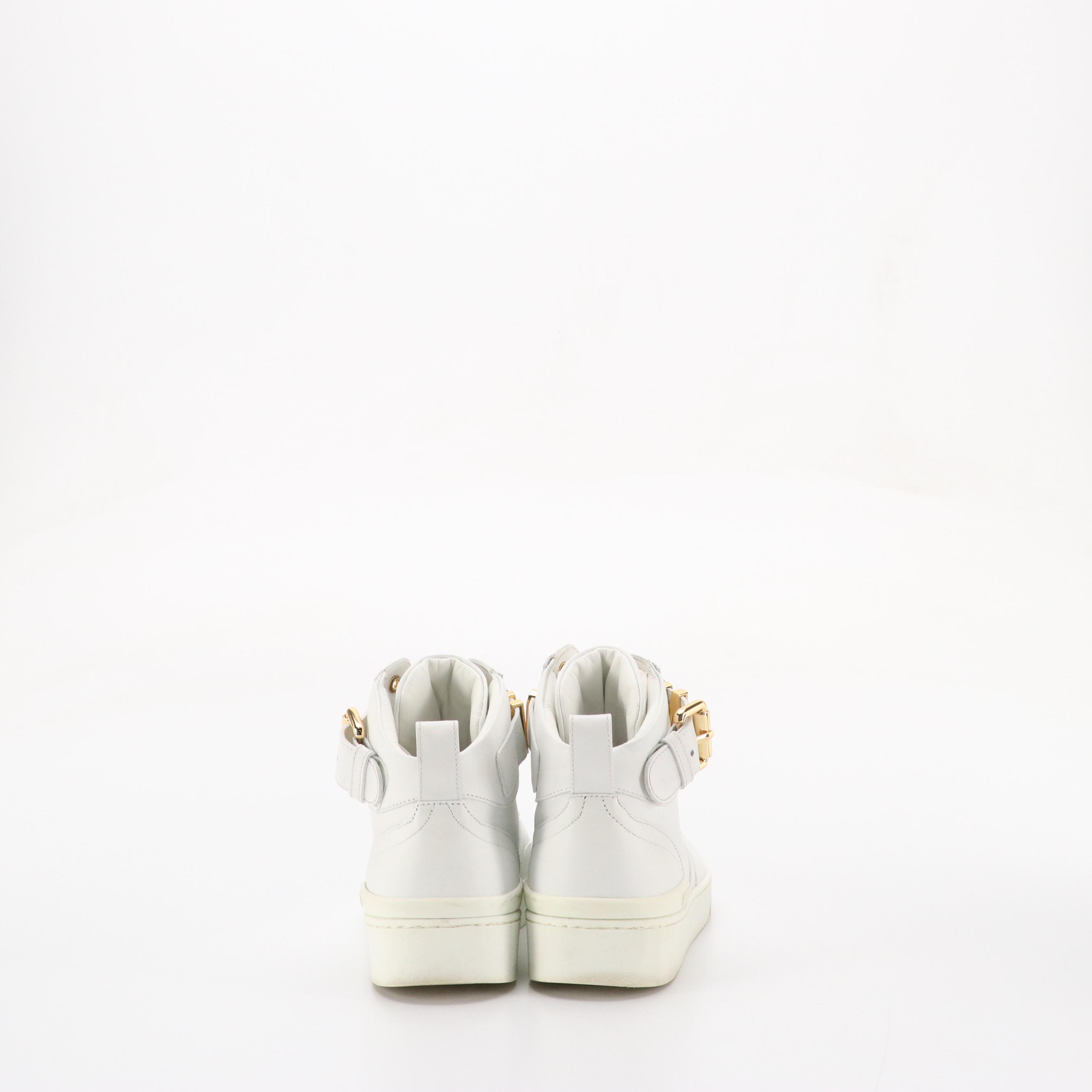 Moschino Couture! Raised Logo High Top Leather Sneakers with Box