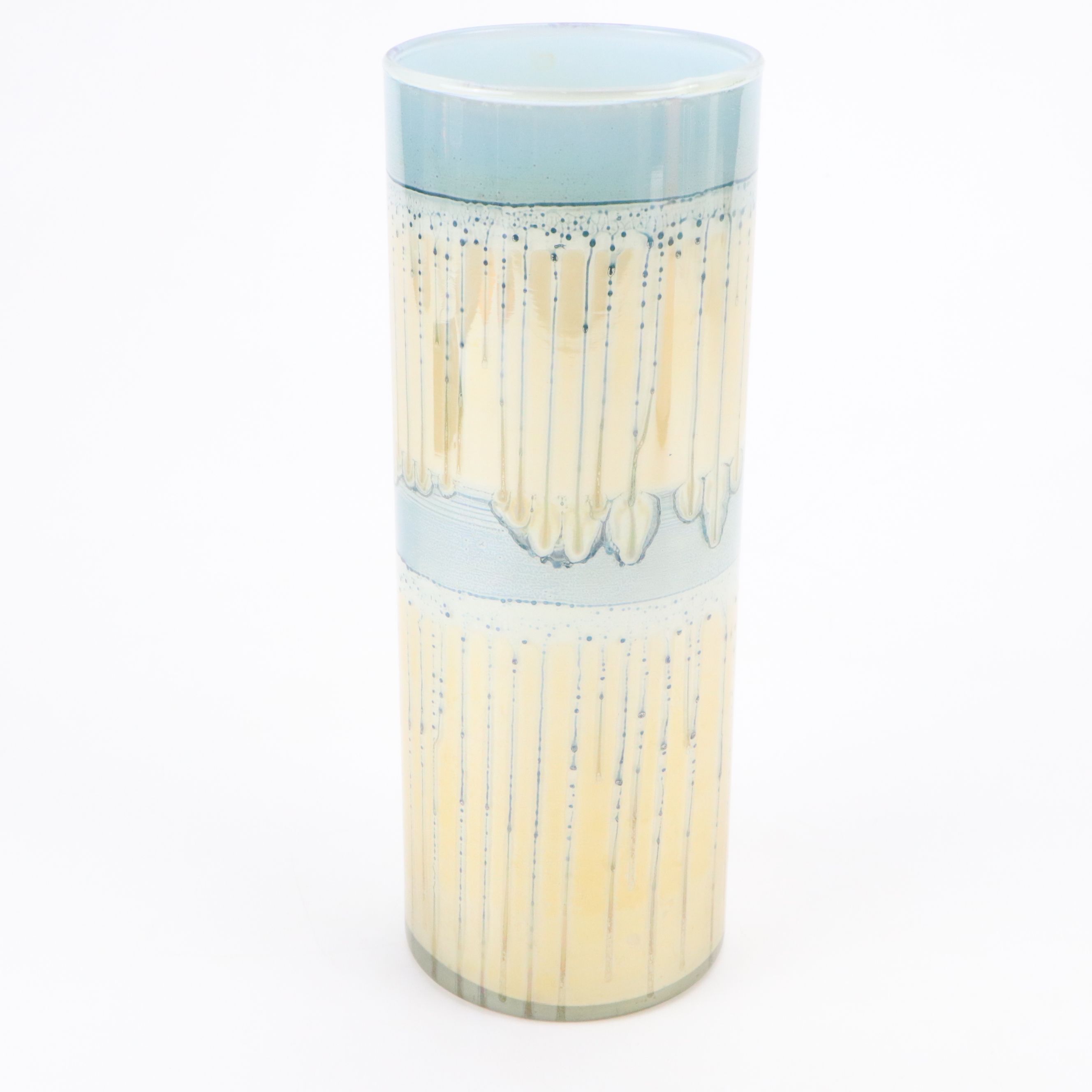 Simron Israel Hand-Painted Abstract Glass Candle Holders