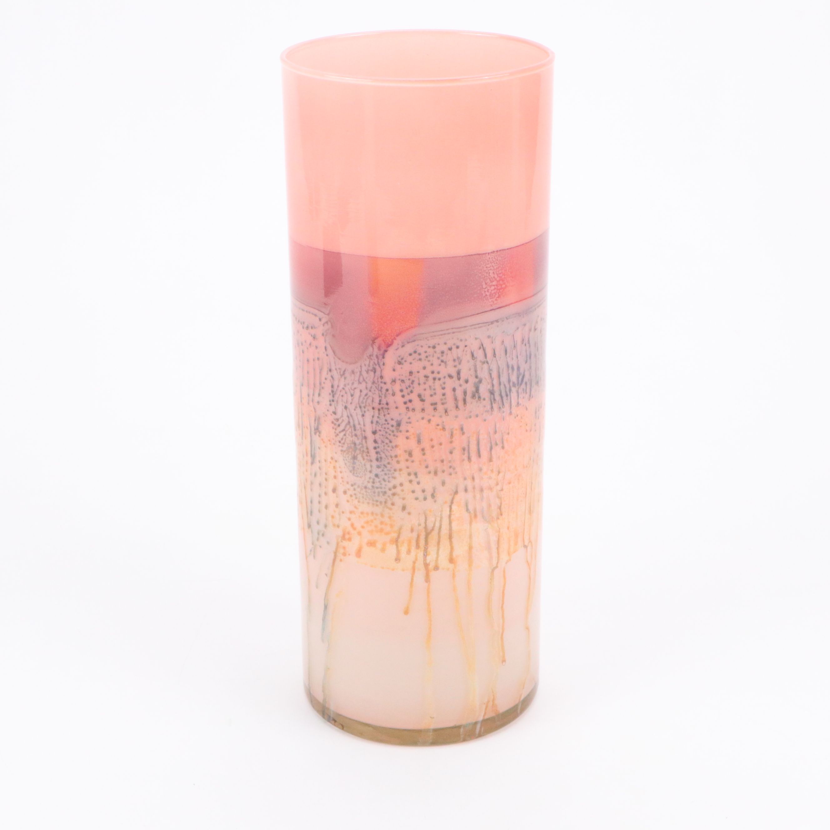 Simron Israel Hand-Painted Abstract Glass Candle Holders