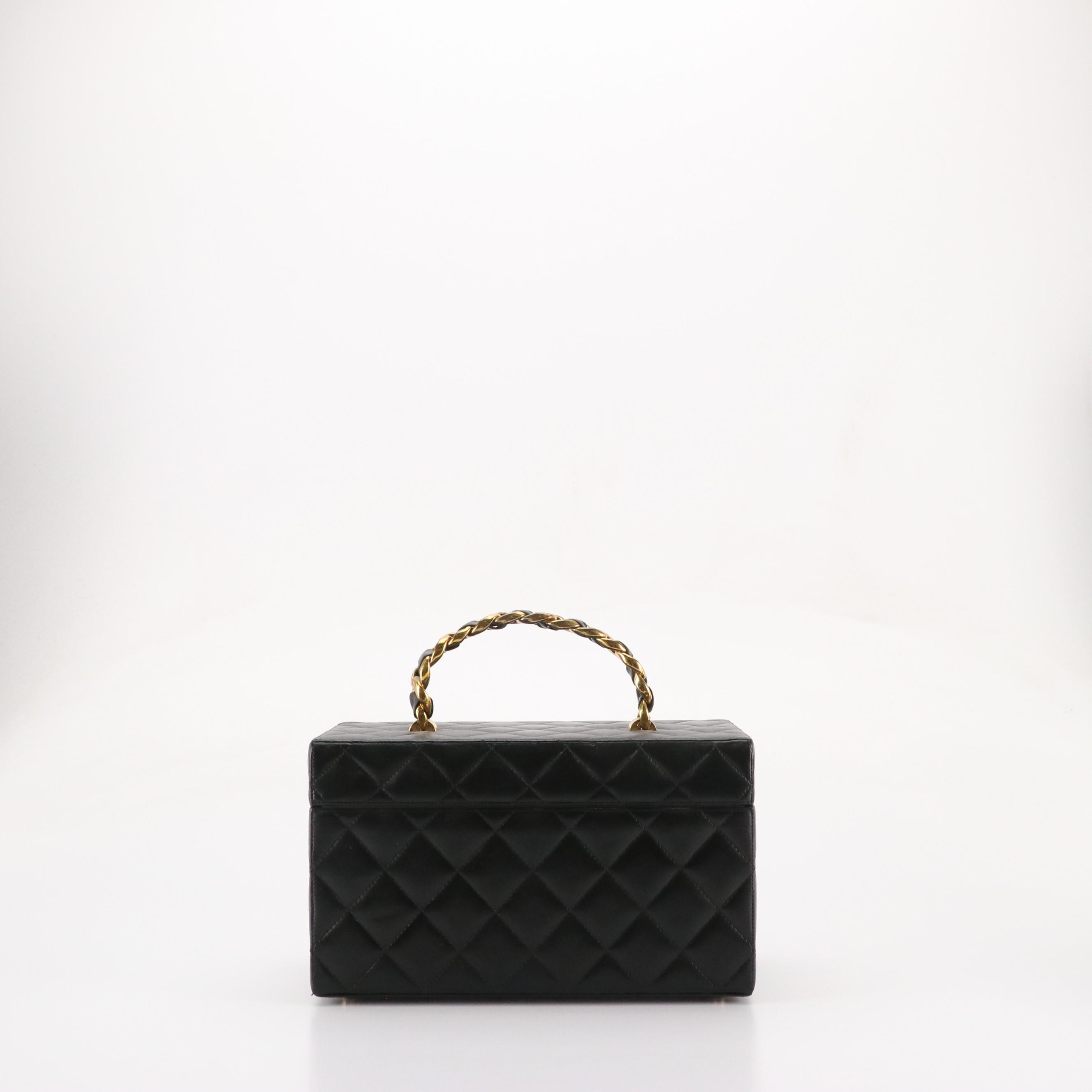 Chanel Top Handle Large Vanity Case in Quilted Lambskin Leather
