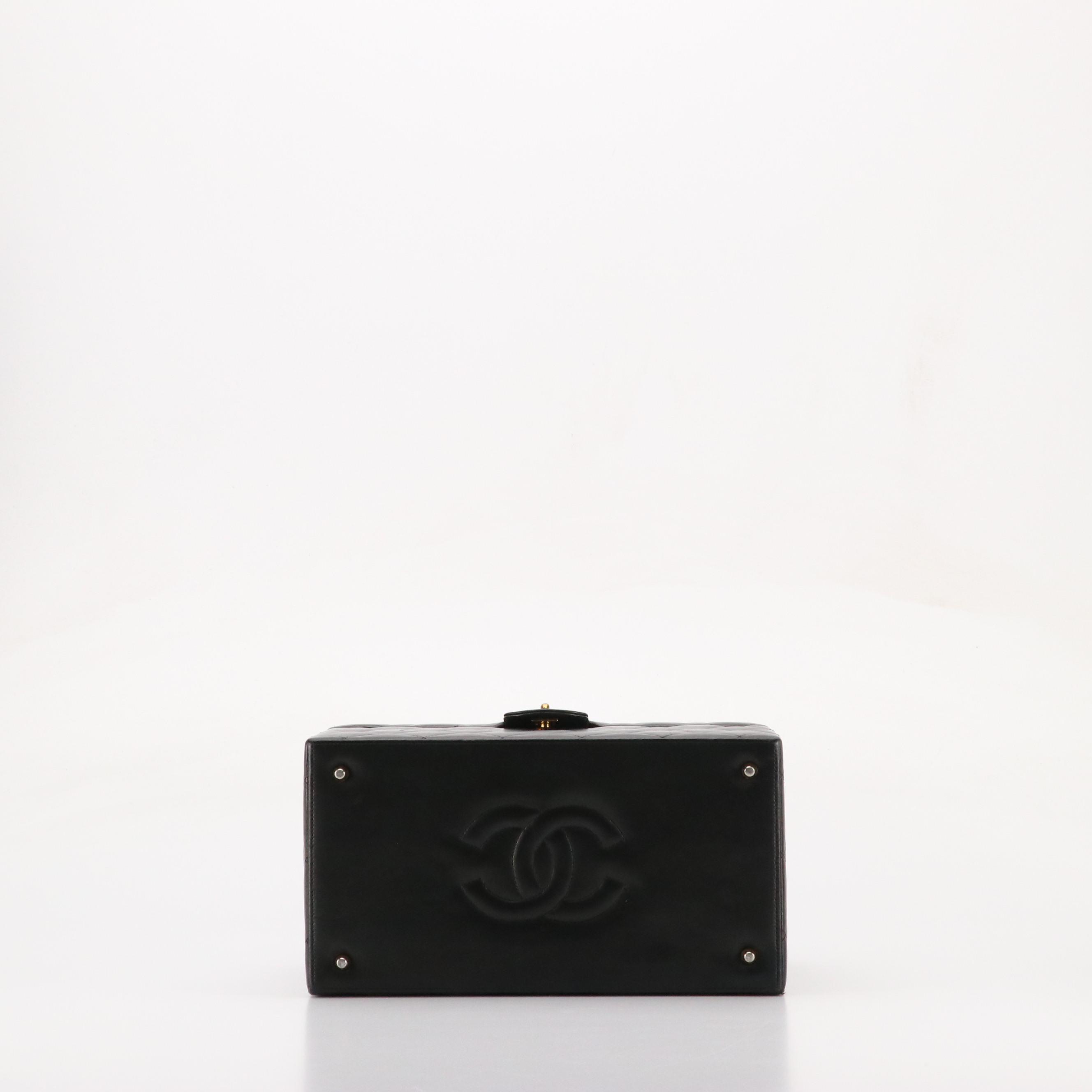 Chanel Top Handle Large Vanity Case in Quilted Lambskin Leather