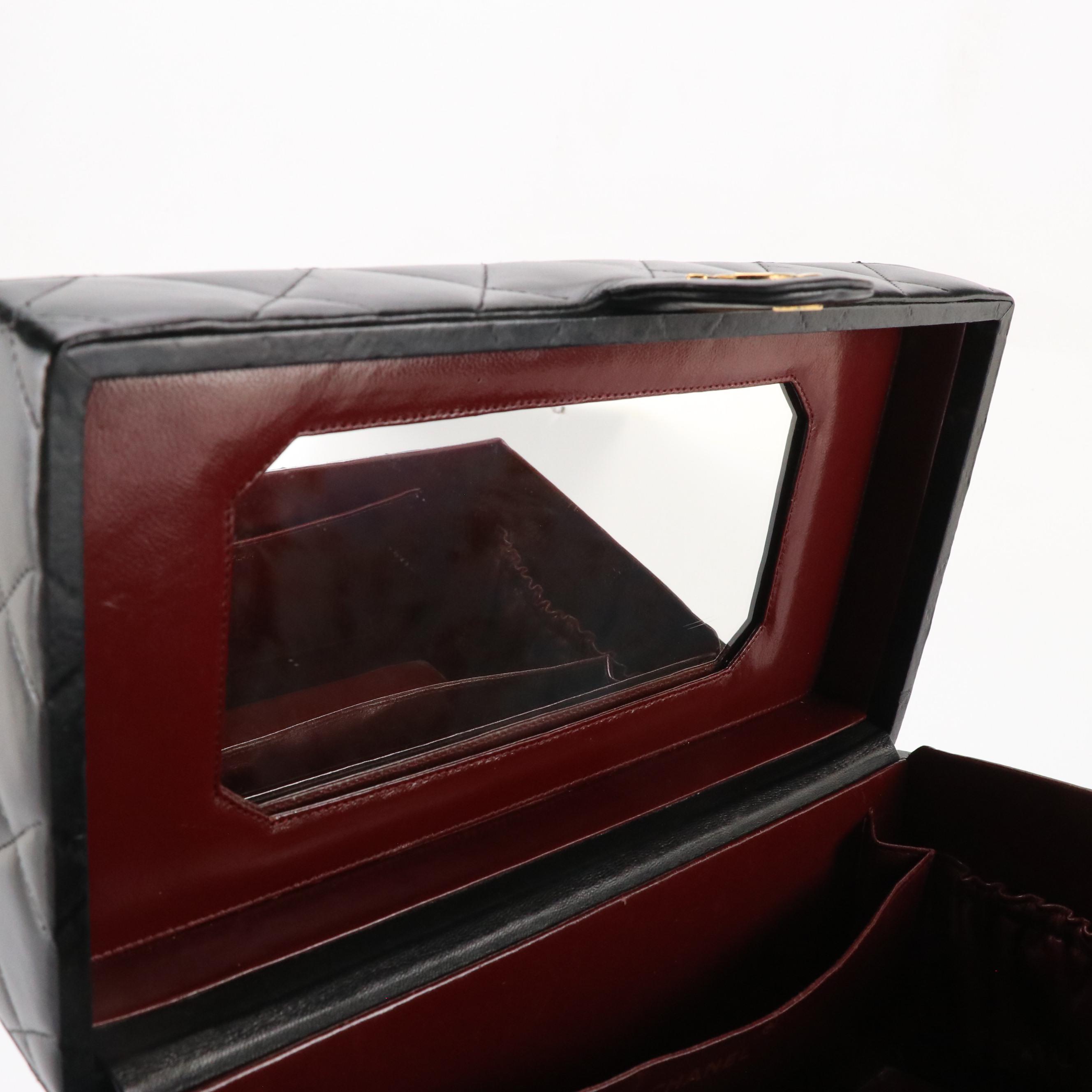 Chanel Top Handle Large Vanity Case in Quilted Lambskin Leather