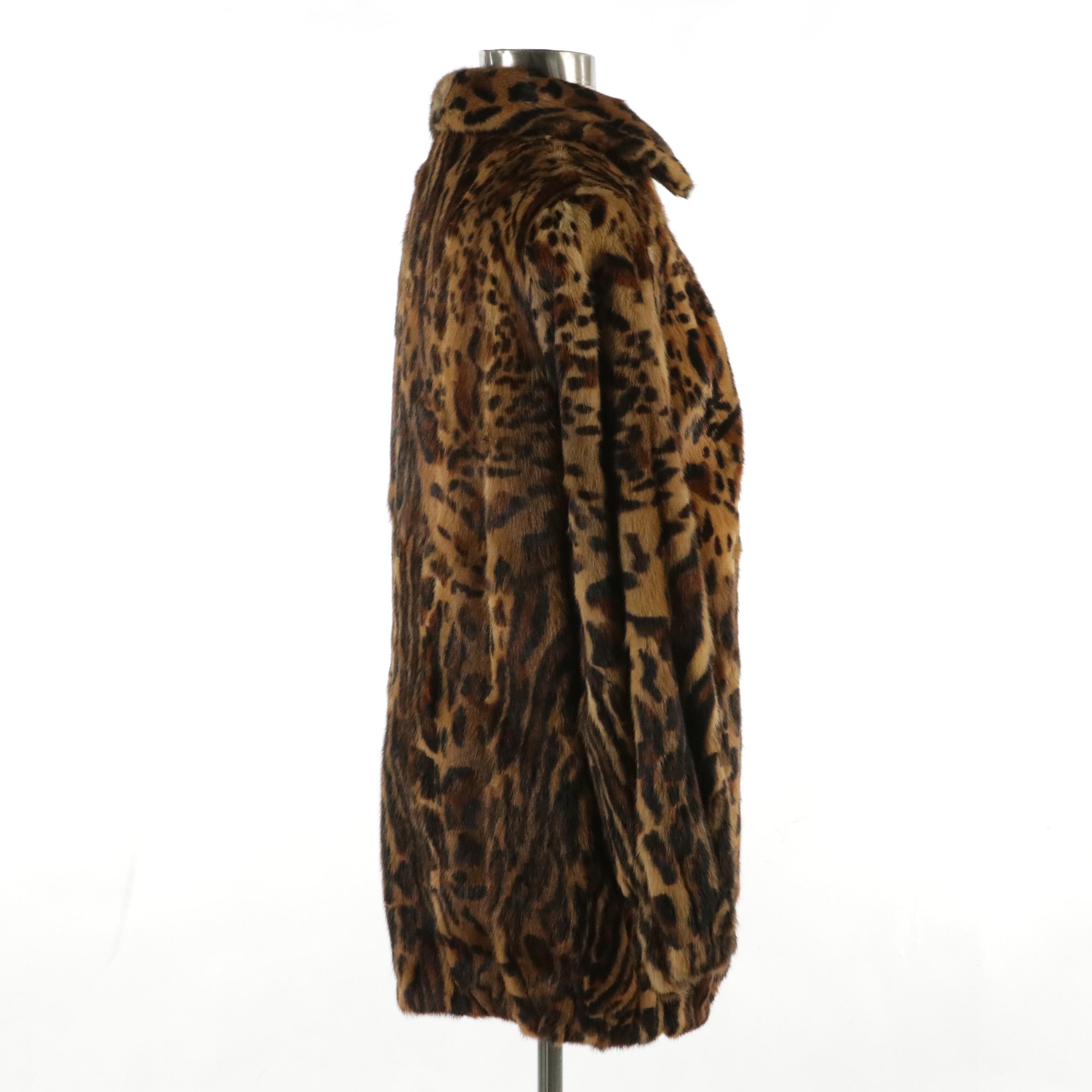 Dyed Mink Fur Oversized Bomber Jacket, 1980s