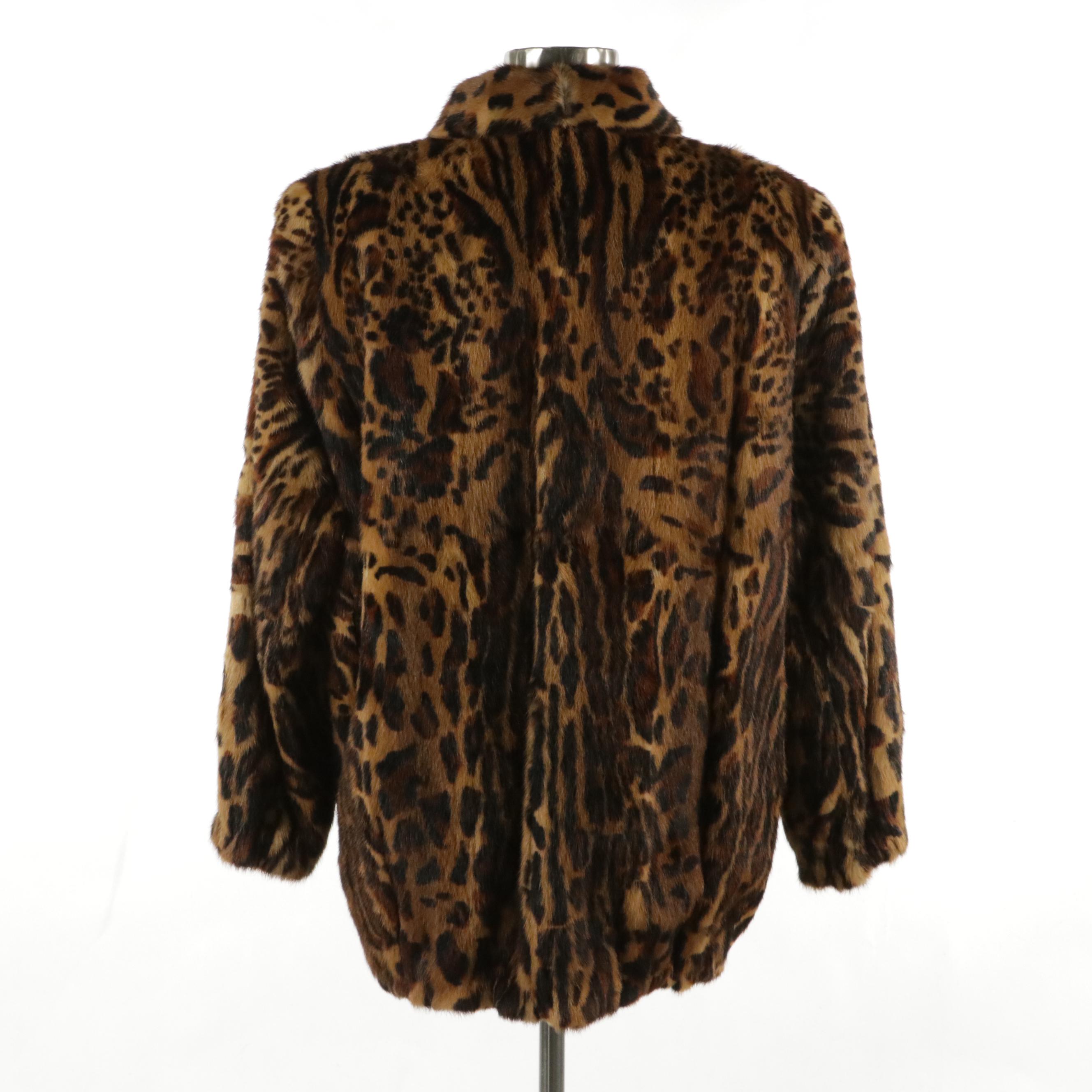 Dyed Mink Fur Oversized Bomber Jacket, 1980s