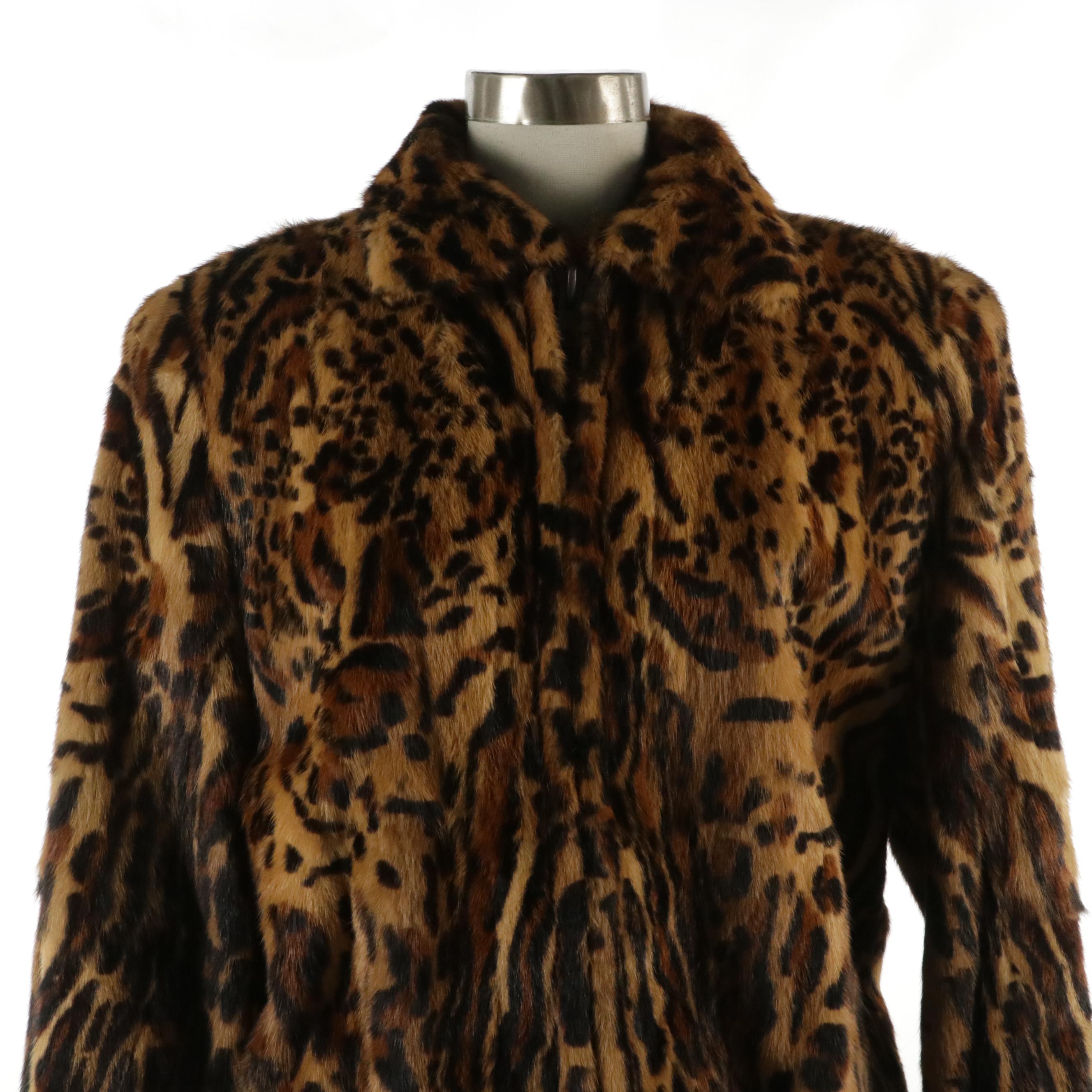 Dyed Mink Fur Oversized Bomber Jacket, 1980s