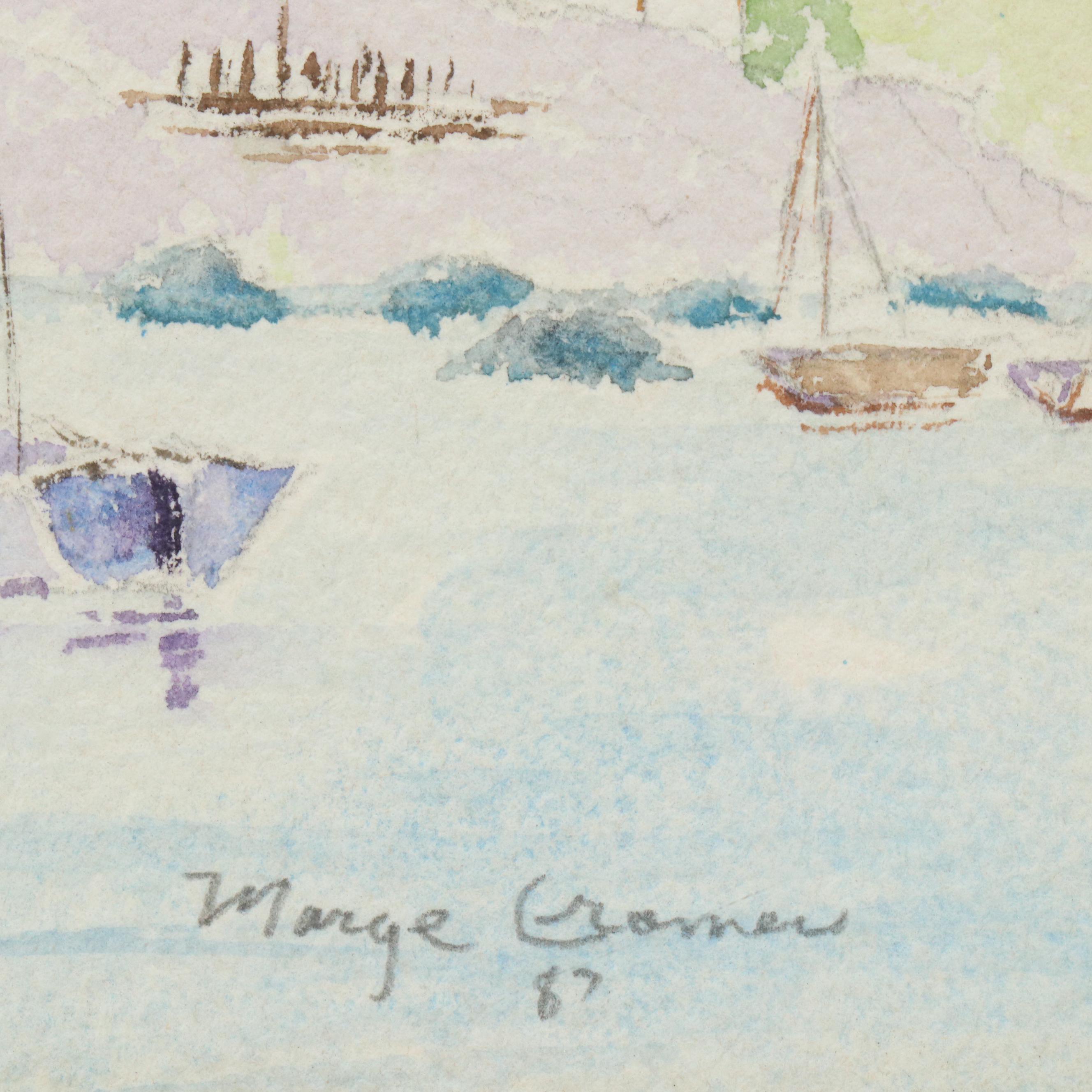 Marge Cramer Maritime Watercolor Paintings of Sailboats, 1987