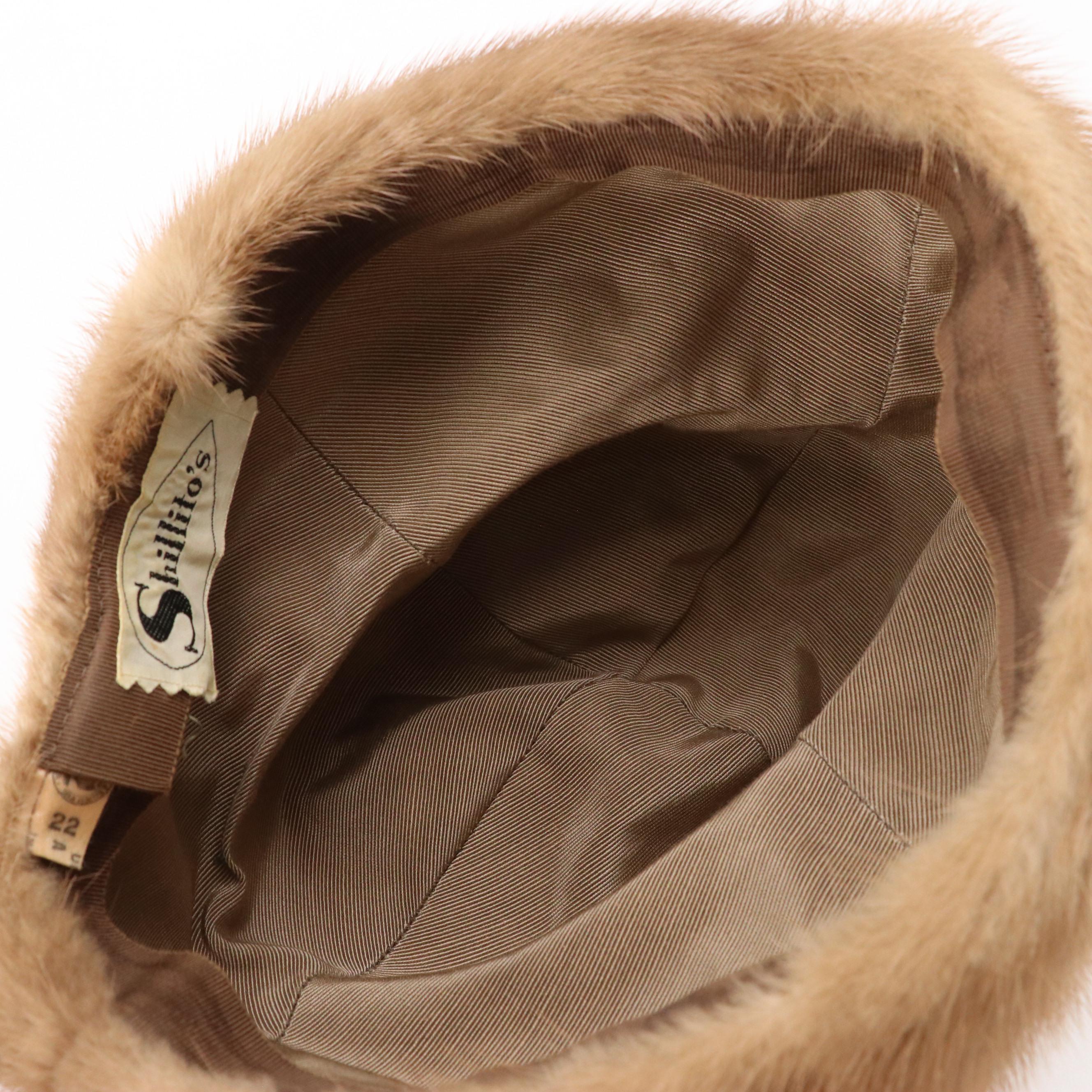 Mink Fur Cloche Hat from Shillito's with Other Faux Fur Hooded Scarf