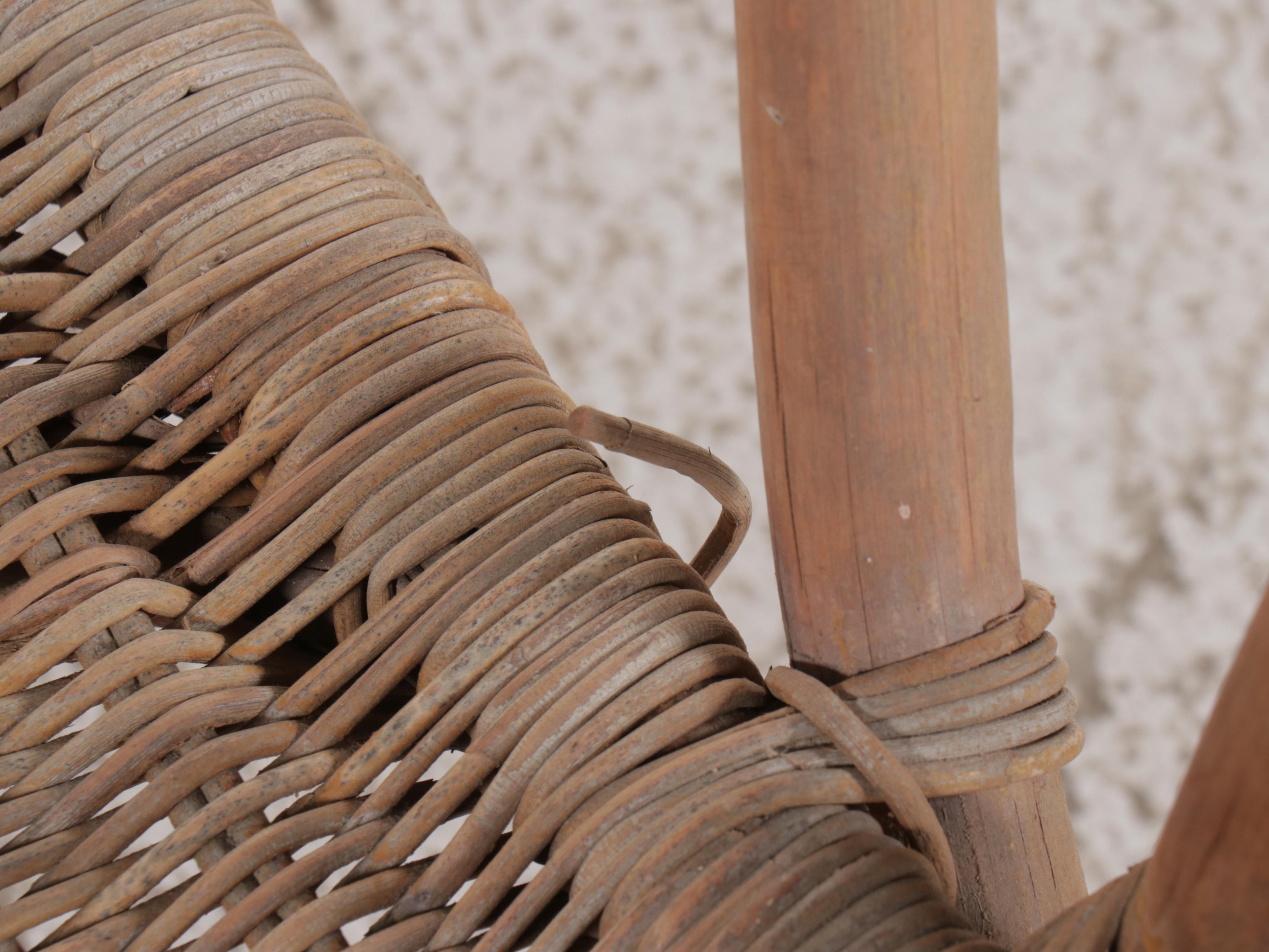 Pair of Rattan Wicker Armchairs, Mid to Late 20th Century