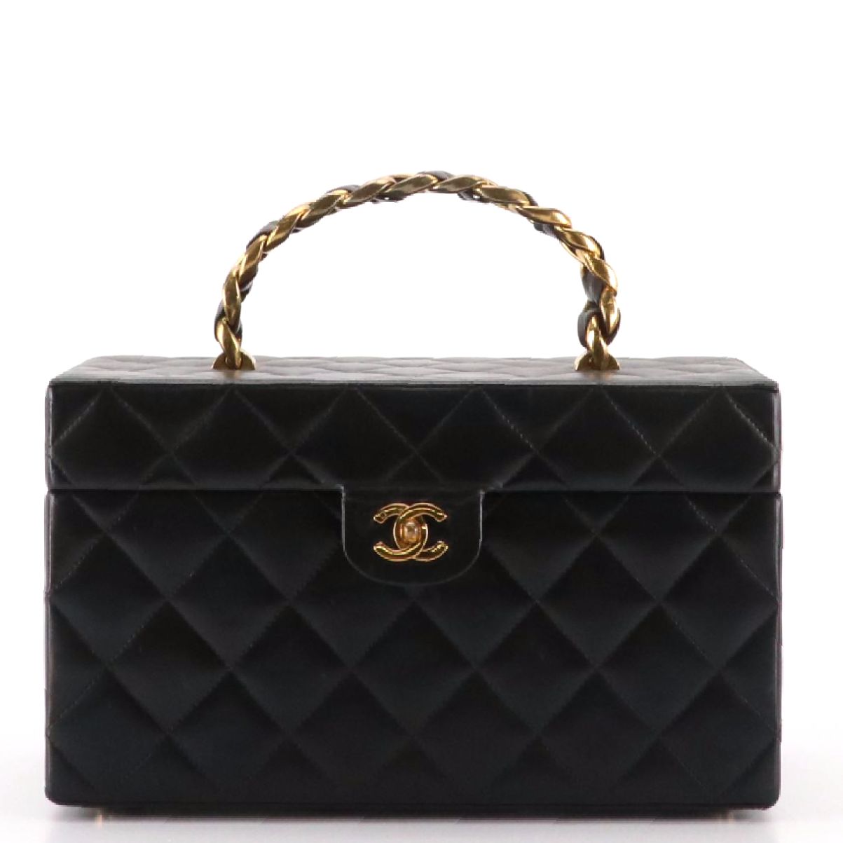 Chanel Top Handle Large Vanity Case in Quilted Lambskin Leather
