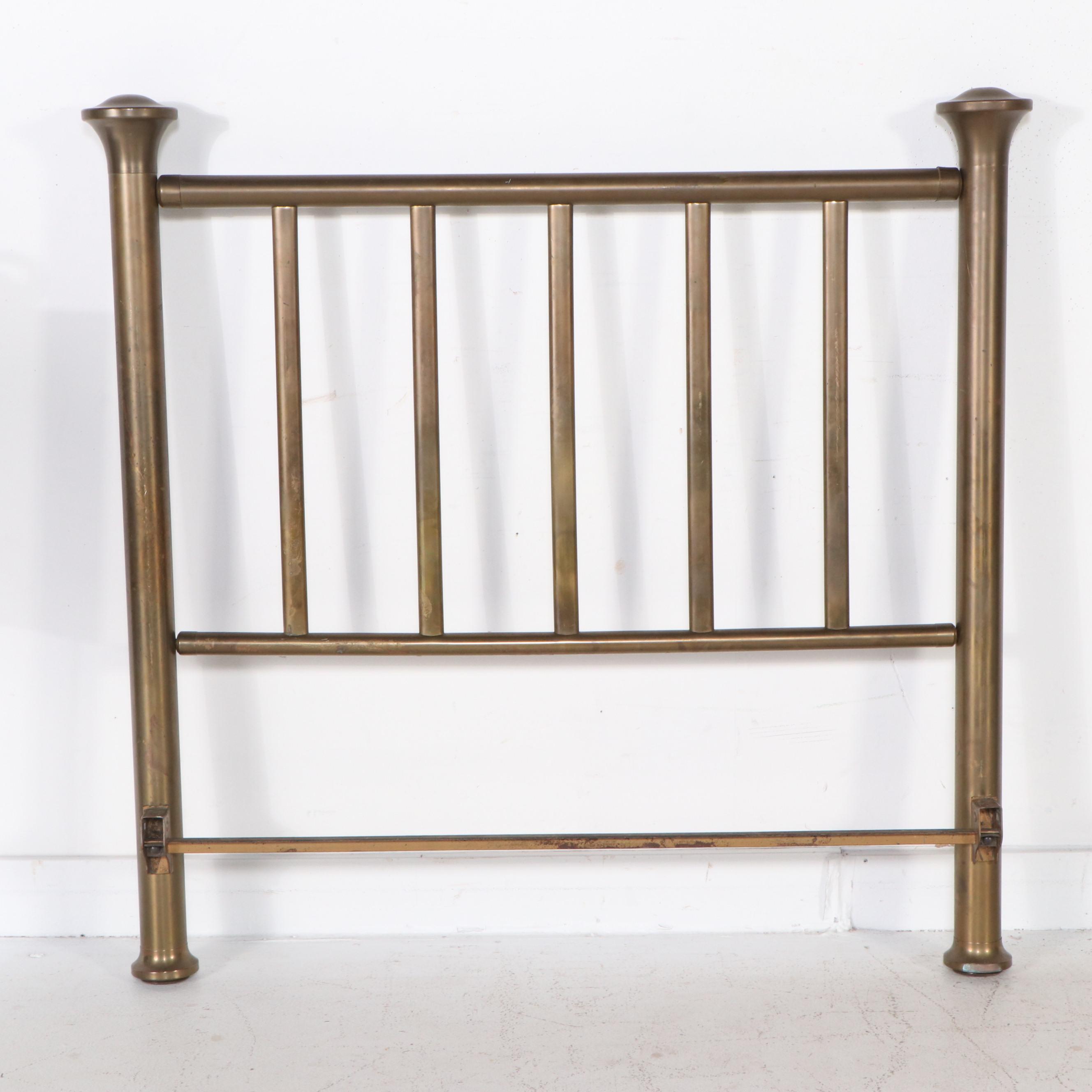 Brass Full Size Headboard and Footboard, Mid to Late 20th Century