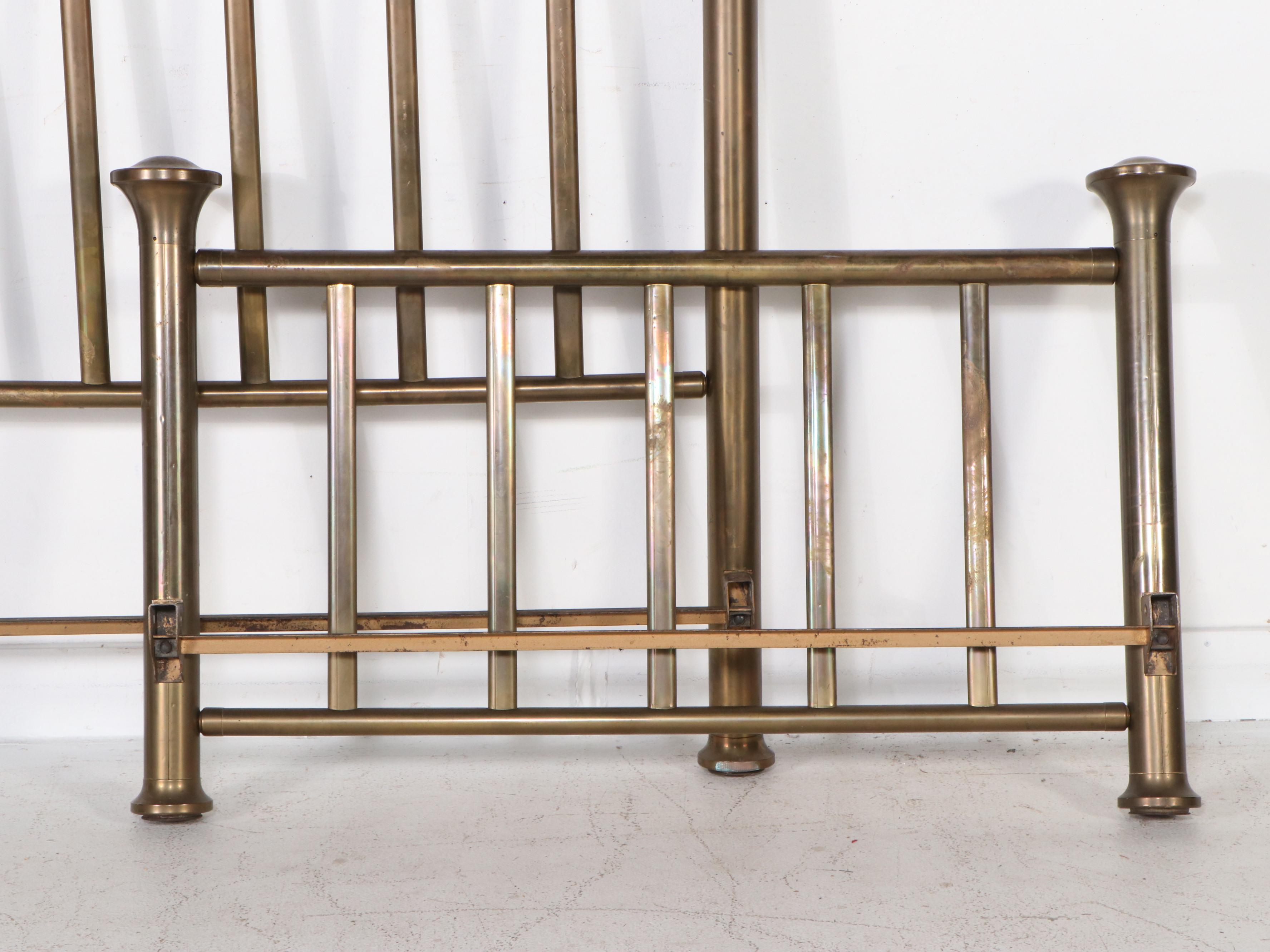Brass Full Size Headboard and Footboard, Mid to Late 20th Century
