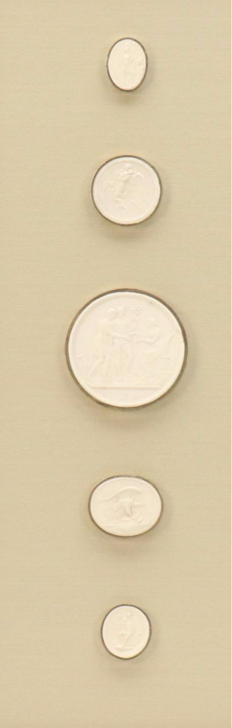 Grand Tour Gilded Wax Intaglio Medallion Collection, 19th Century