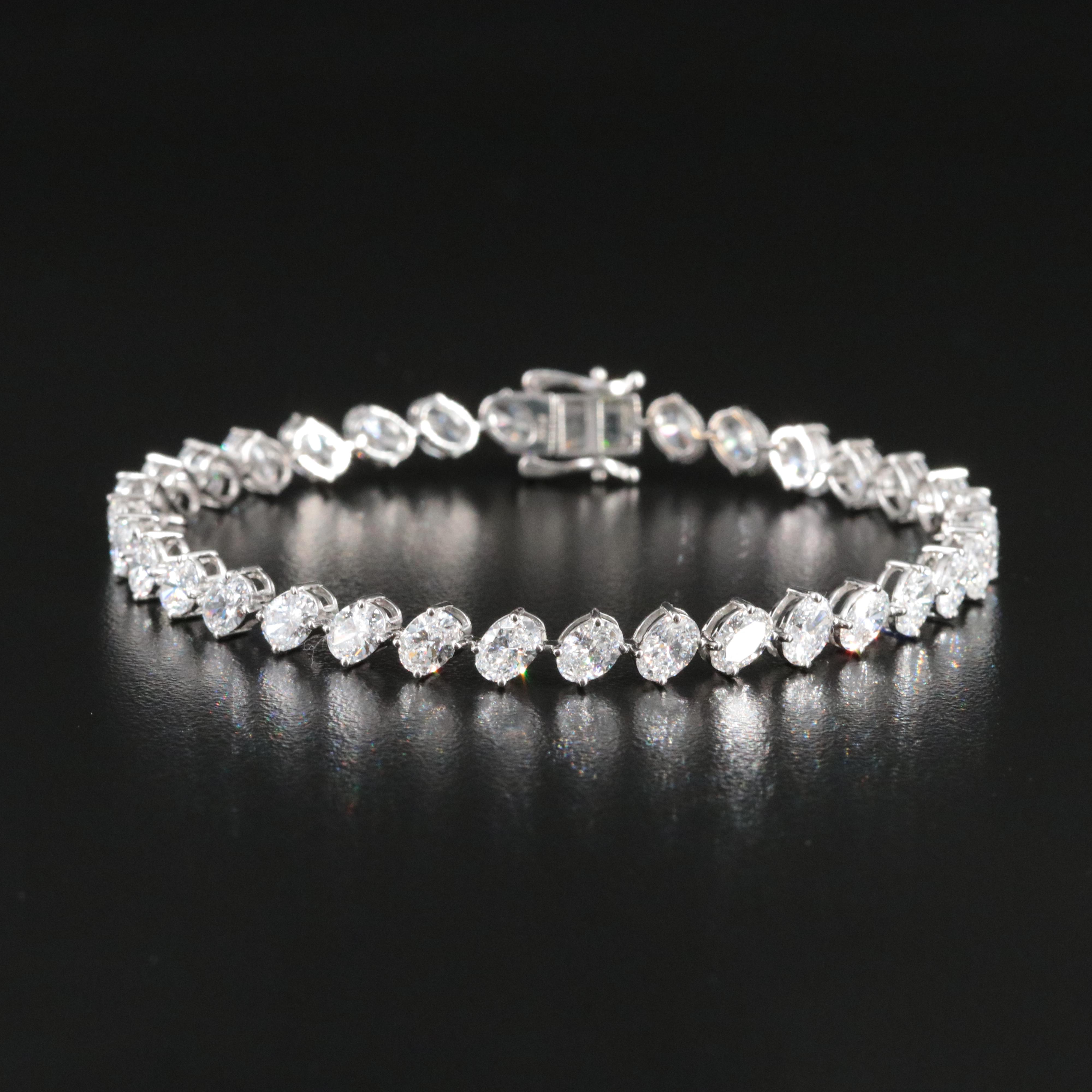 Platinum 10.88 CTW Lab Grown Diamond Bracelet