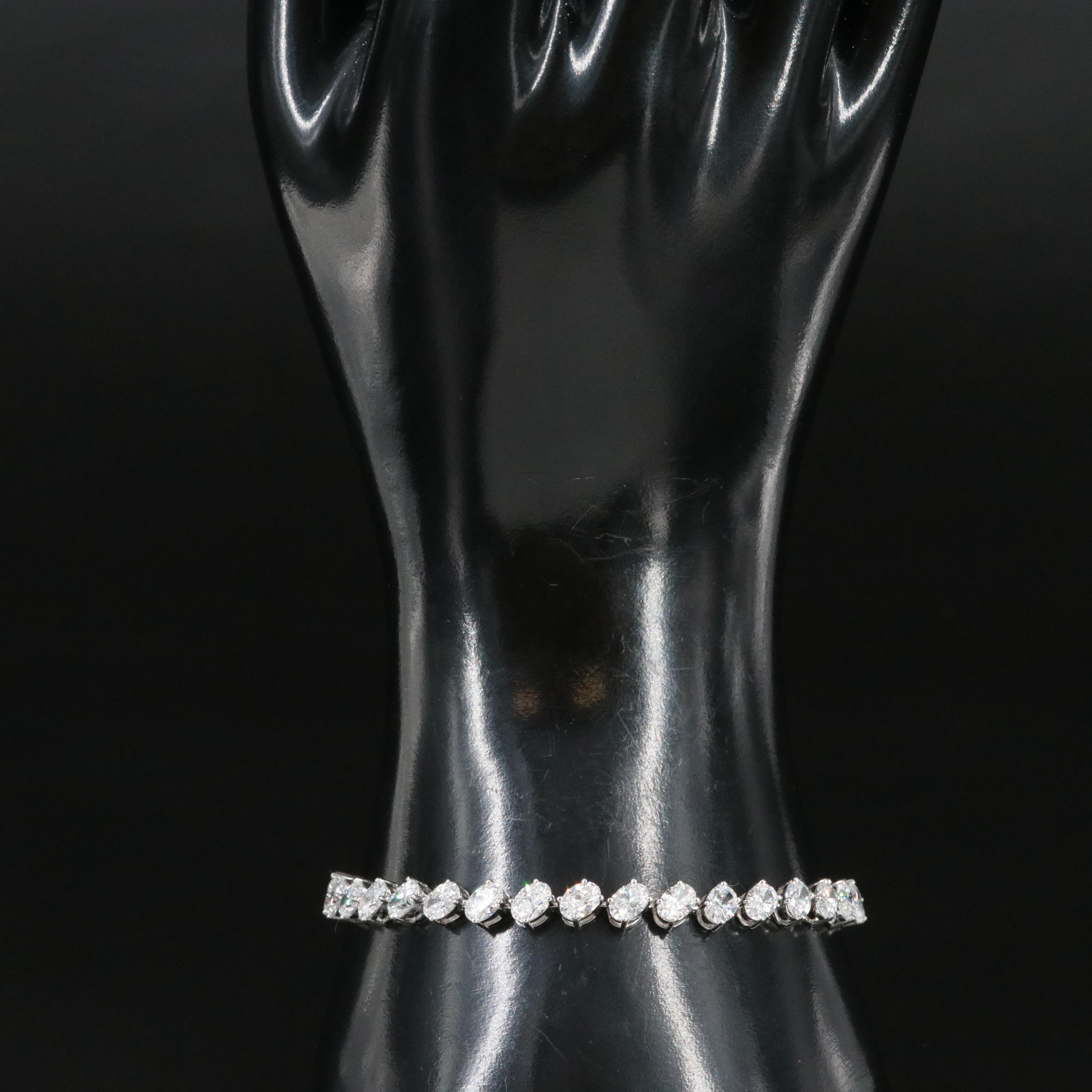 Platinum 10.88 CTW Lab Grown Diamond Bracelet