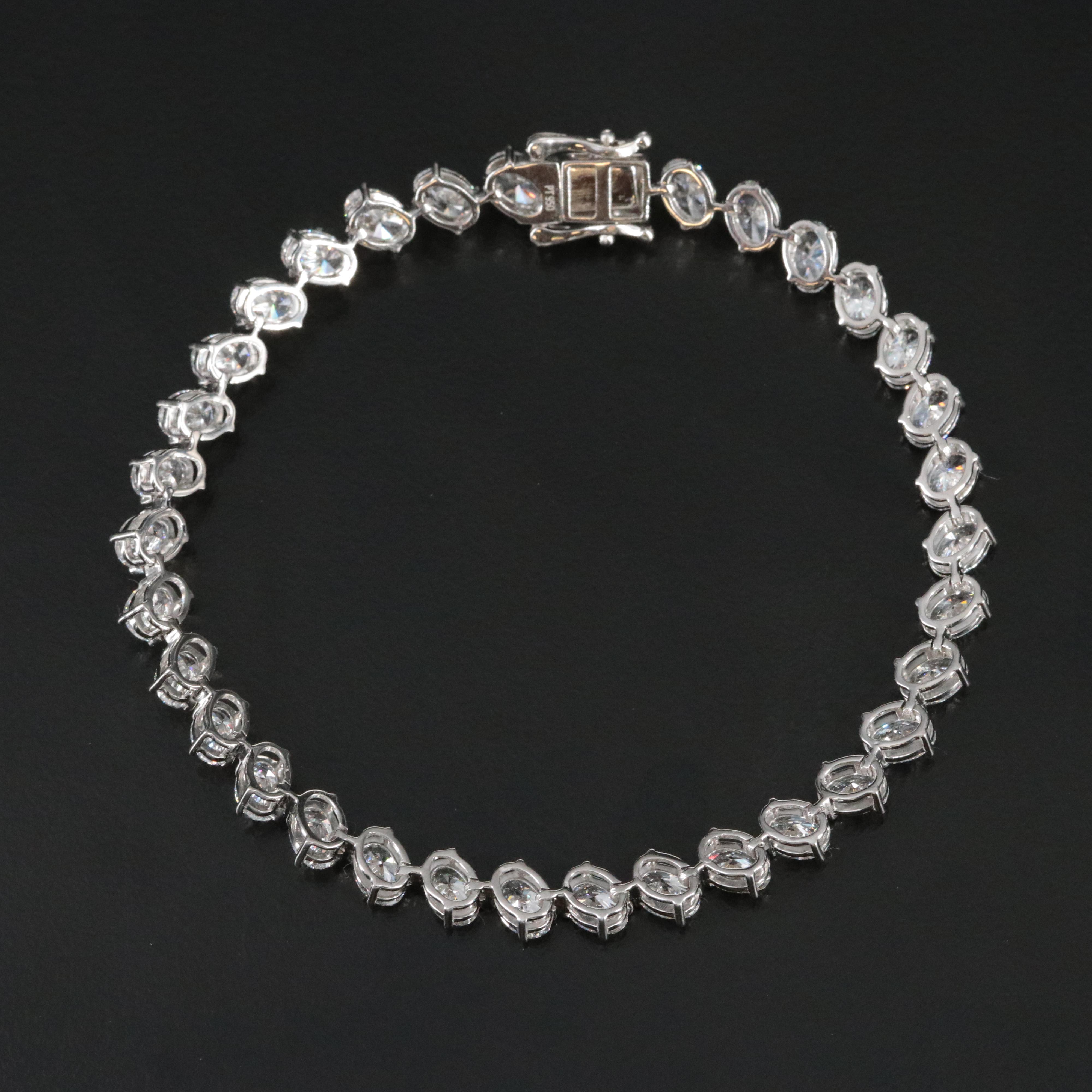 Platinum 10.88 CTW Lab Grown Diamond Bracelet