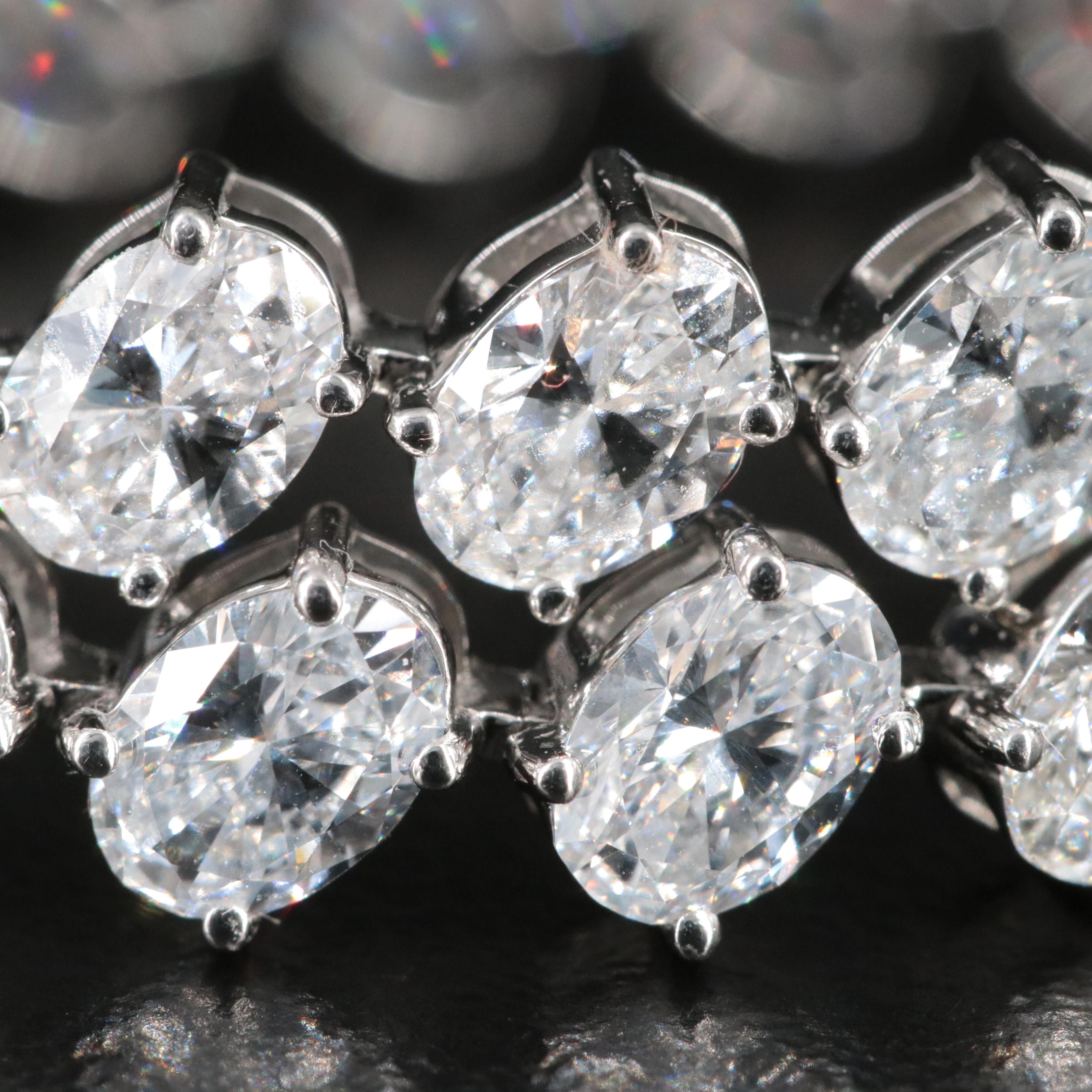 Platinum 10.88 CTW Lab Grown Diamond Bracelet