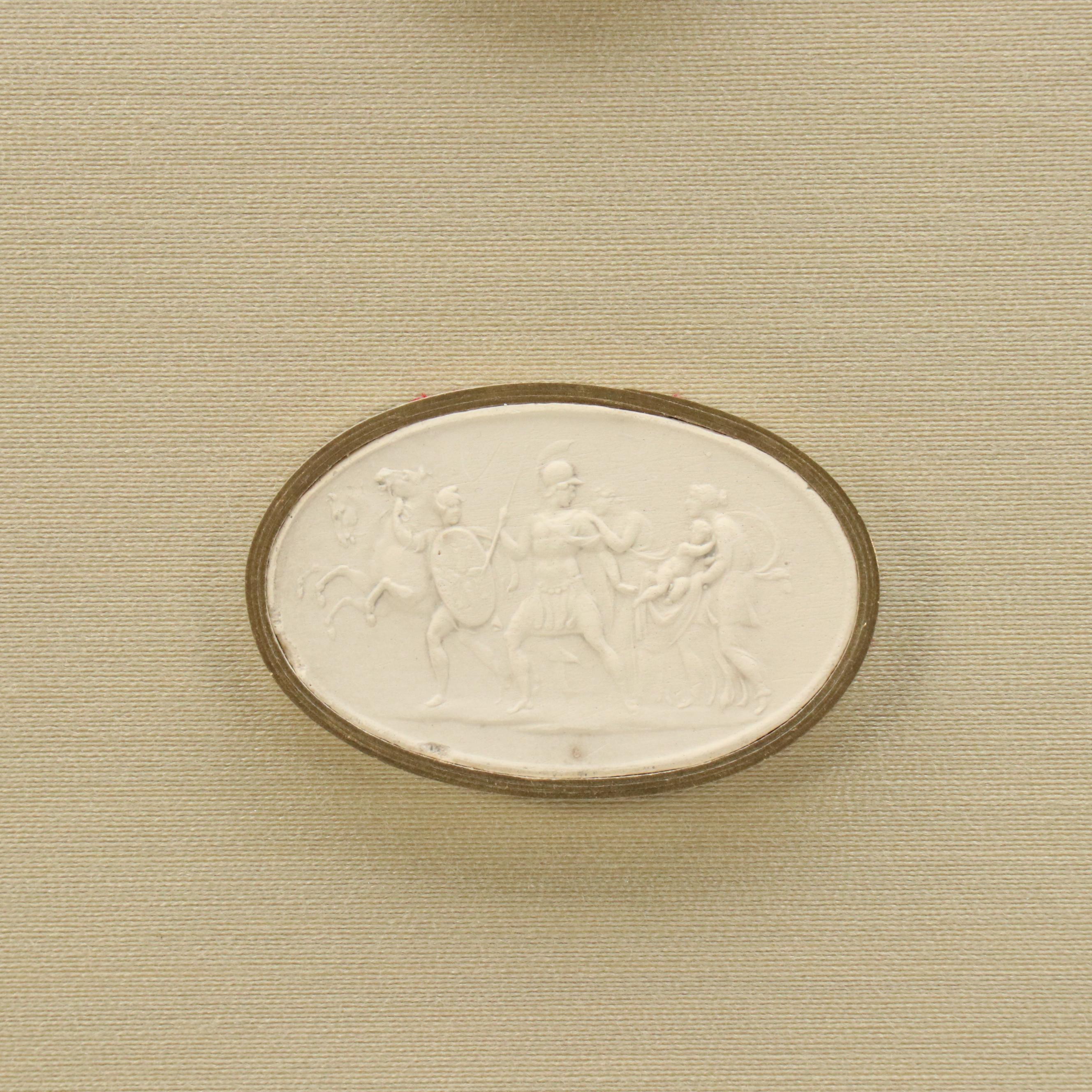 Grand Tour Gilded Wax Intaglio Medallion Collection, 19th Century
