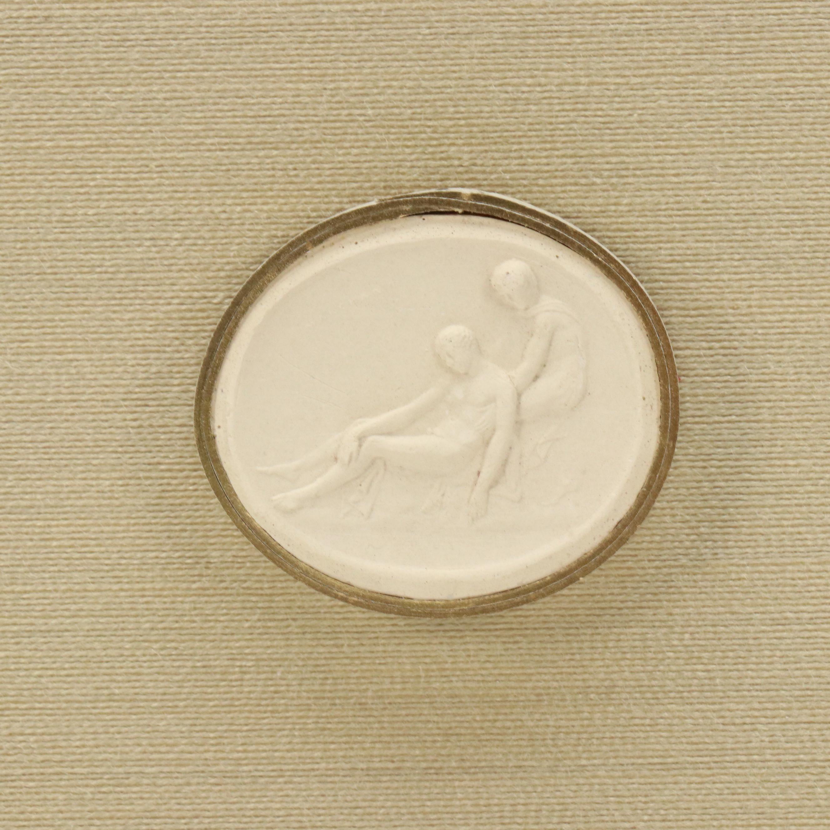 Grand Tour Gilded Wax Intaglio Medallion Collection, 19th Century