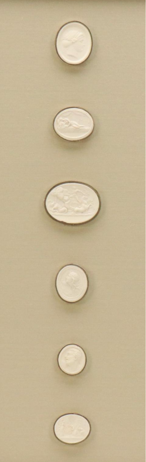 Grand Tour Gilded Wax Intaglio Medallion Collection, 19th Century