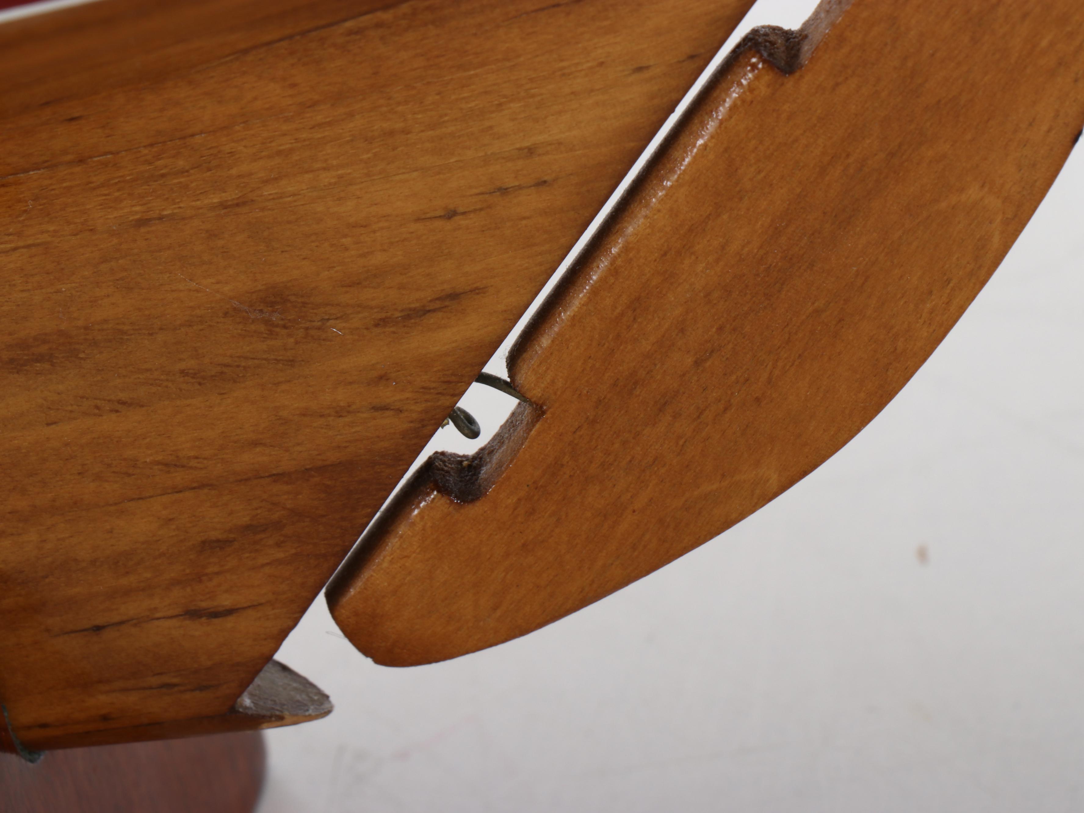 Solid Wood Deck Defender Pond Yacht Model Sailboat, Mid to Late 20th Century