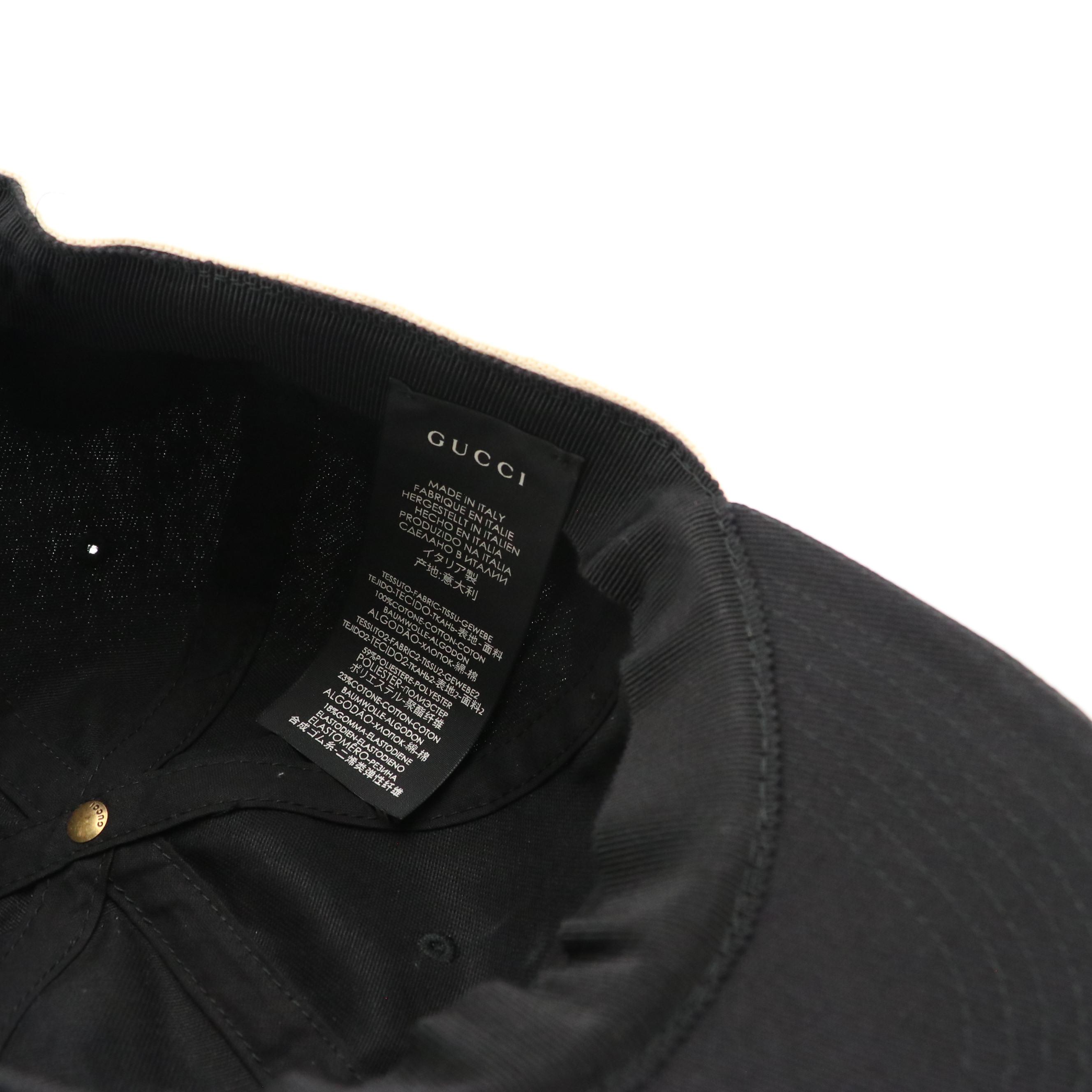 Gucci Cotton Gabardine Baseball Cap with Headband Detail
