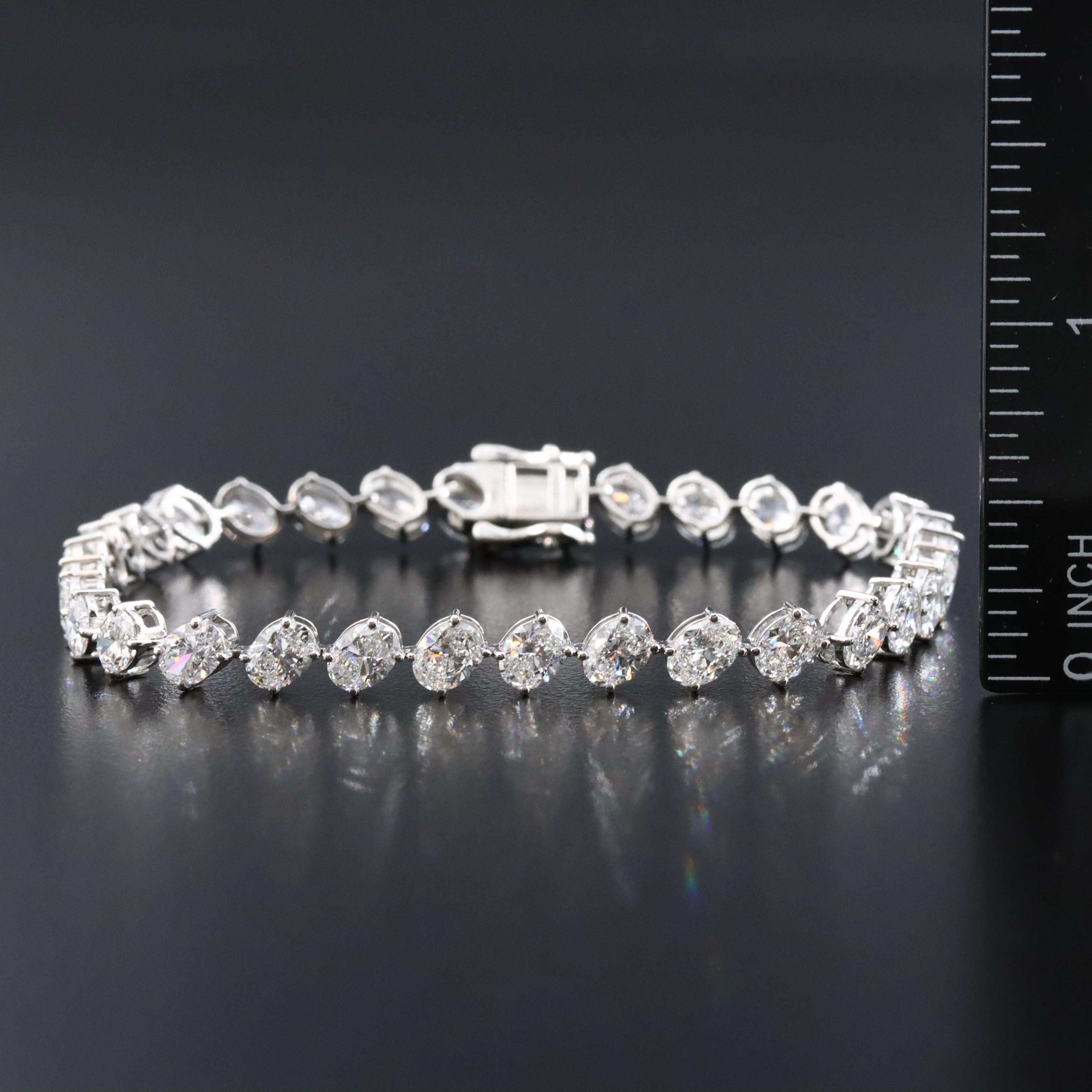 Platinum 12.06 CTW Lab Grown Diamond Line Bracelet