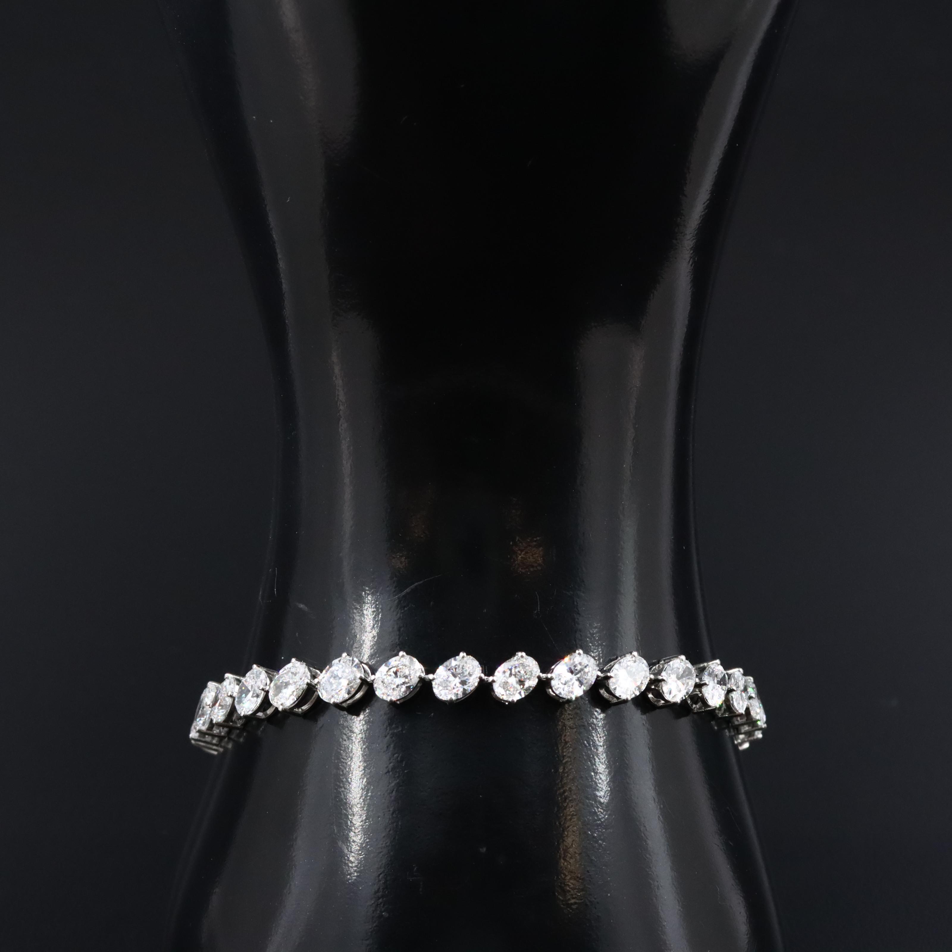 Platinum 12.06 CTW Lab Grown Diamond Line Bracelet