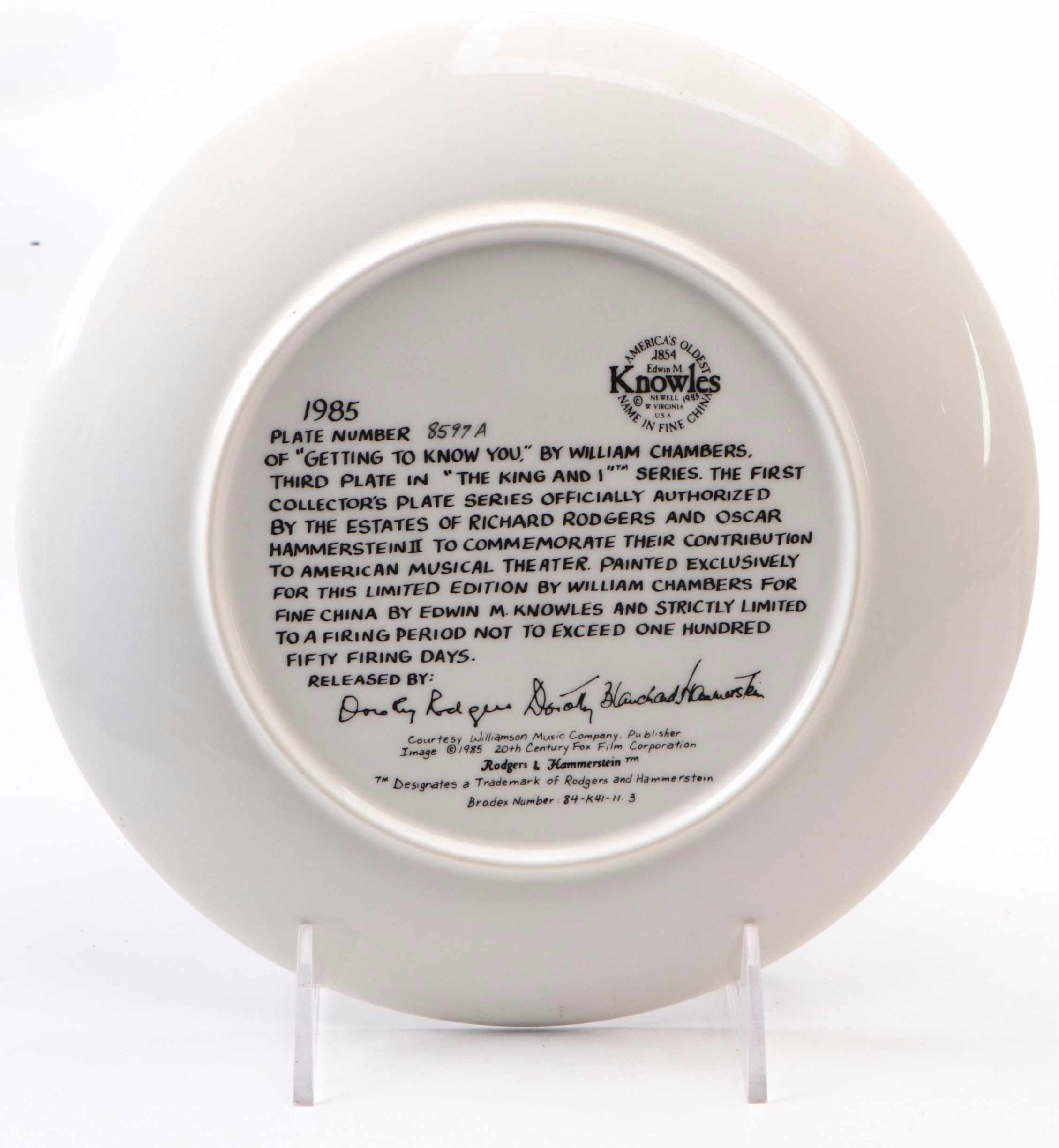 William Chambers "The King and I" Ceramic Collectors Plates