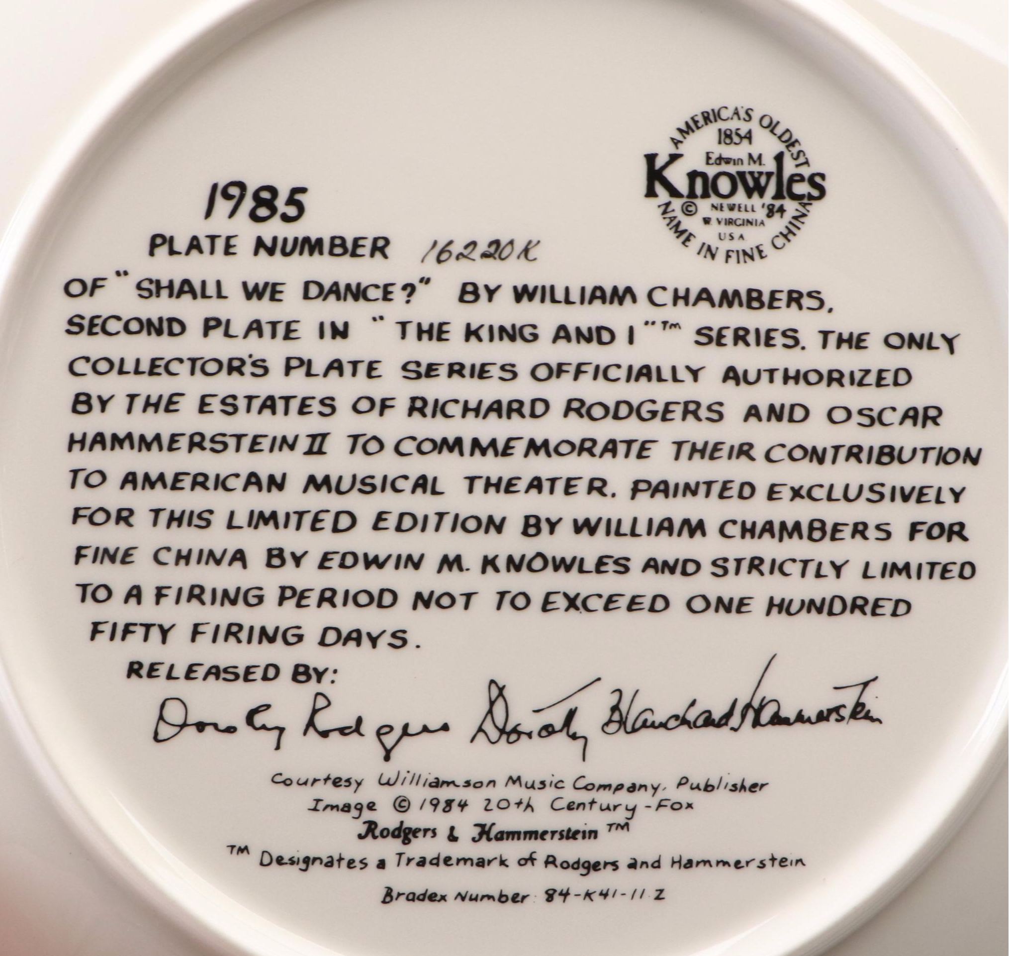 William Chambers "The King and I" Ceramic Collectors Plates