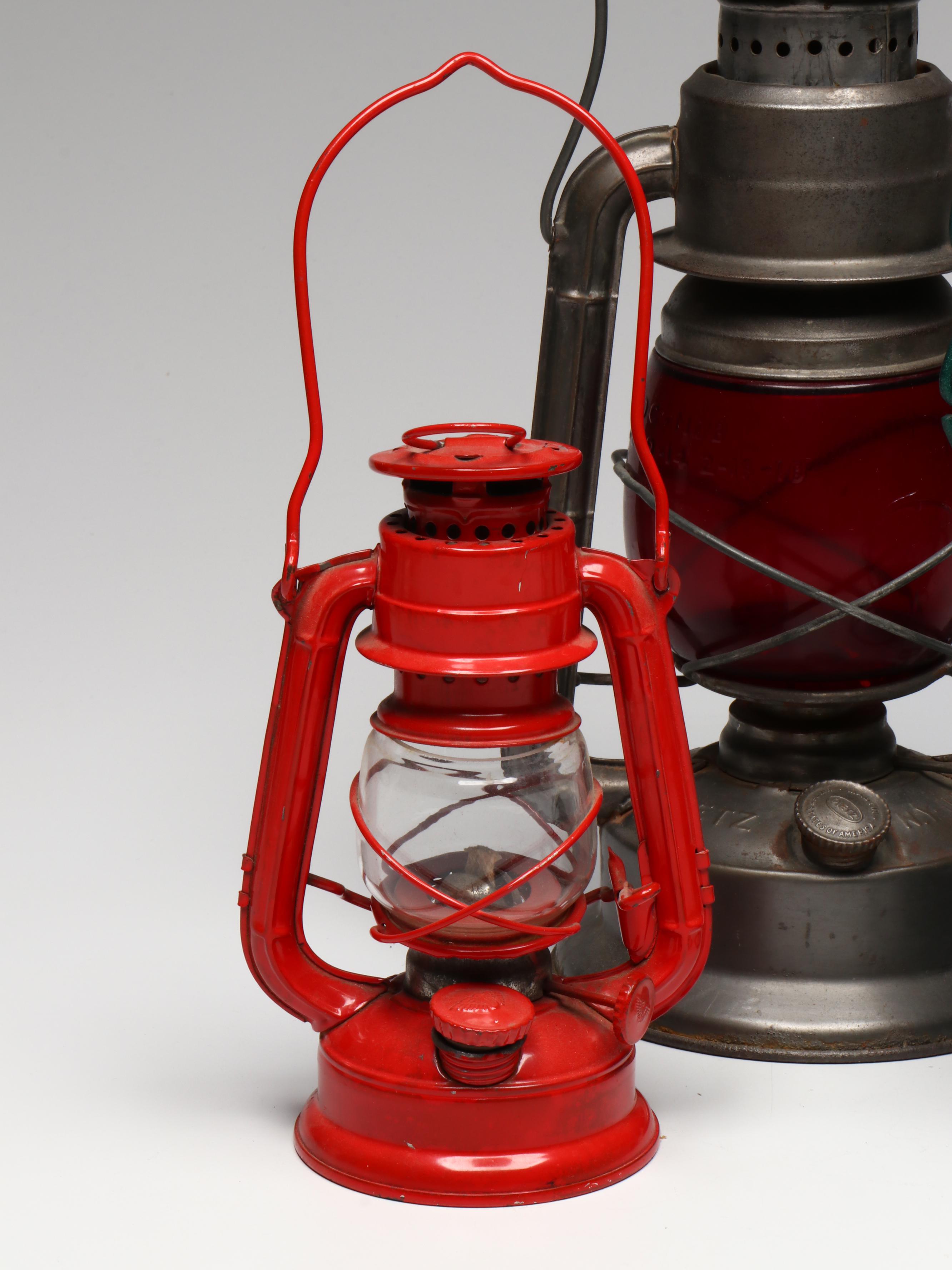 Dietz "Little Wizard" Kerosene Lantern with Winged Wheel and Other Lantern