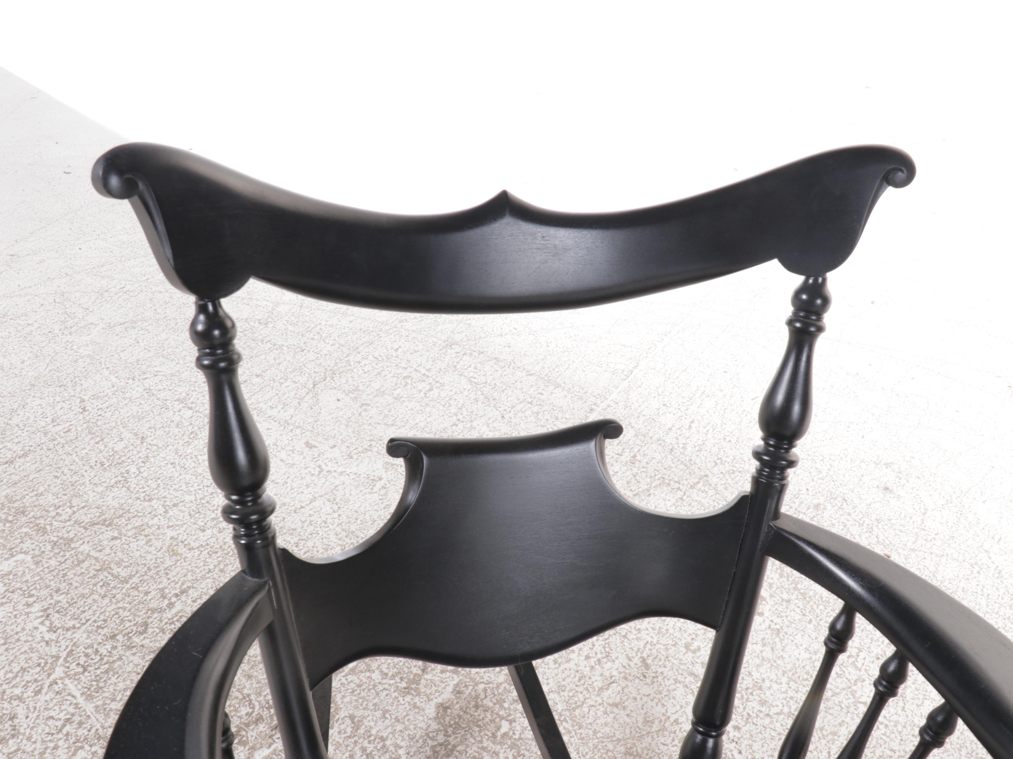 Spindle Back Ebonized Wood Rocking Chair